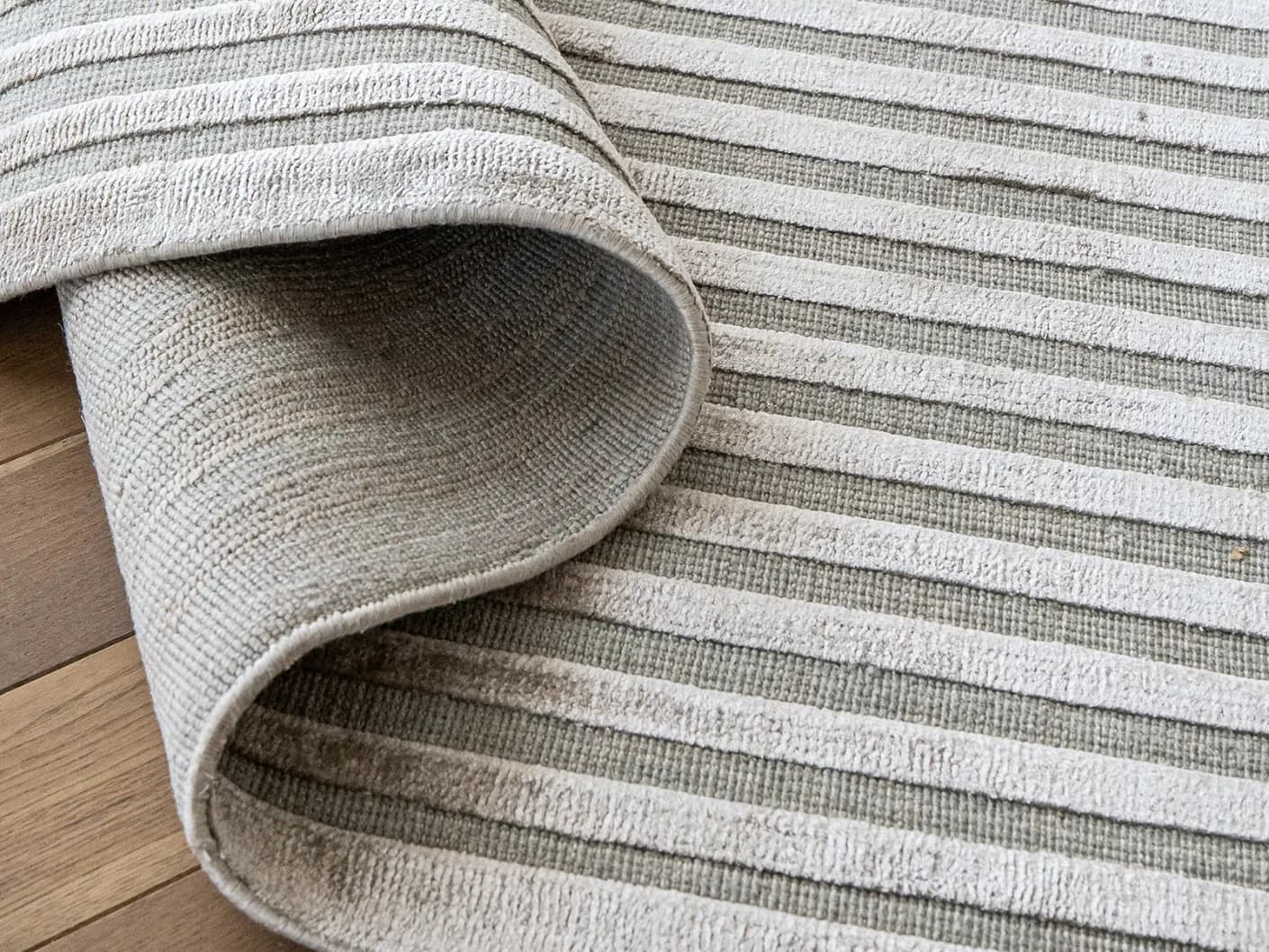 Harf Noon Ashton Runners carpets in grey, shown in a product close-up view
