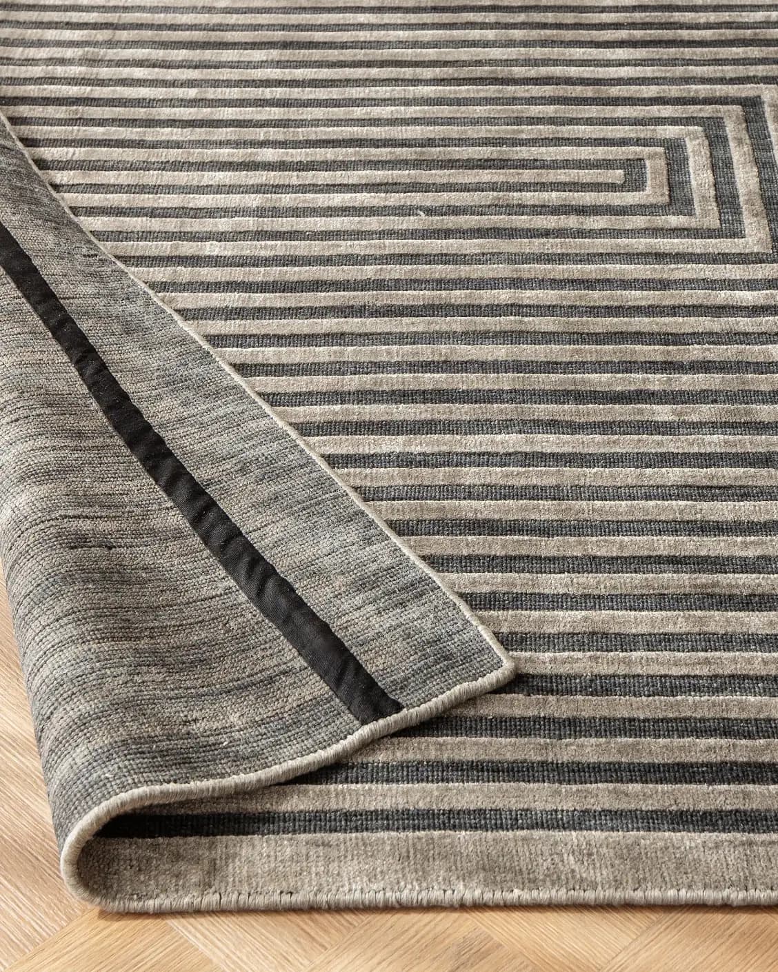 Harf Noon Ebony carpet in charcoal, shown in a product front view as image 10