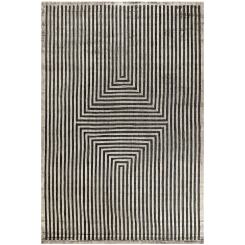 Harf Noon Ebony carpets in grey, shown in a product top view as image 1