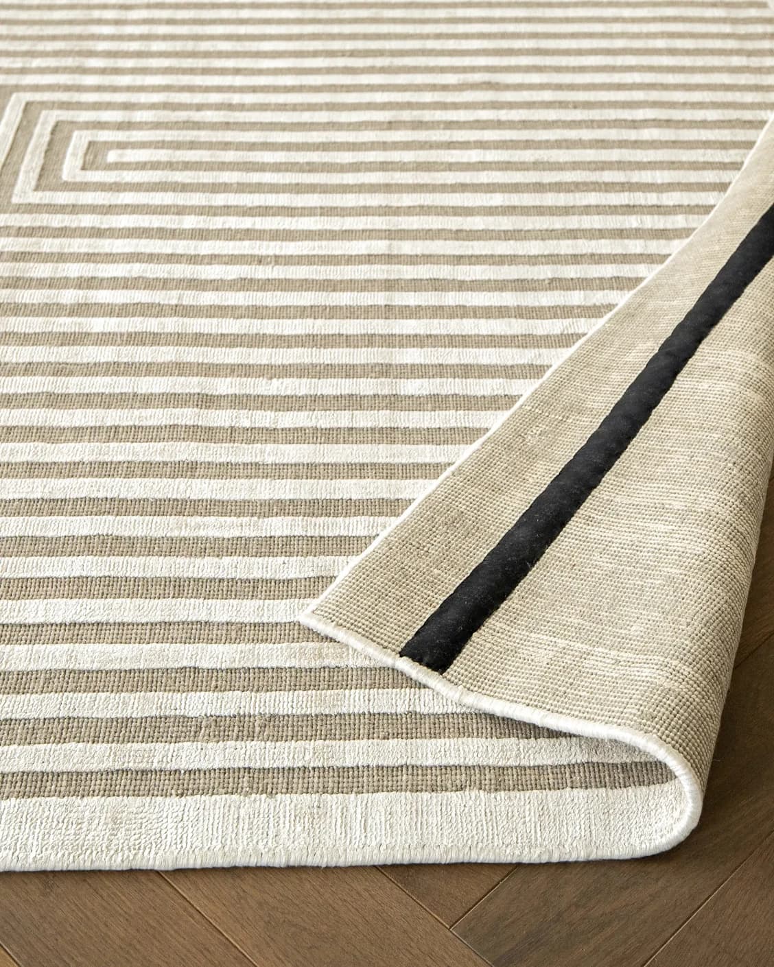Harf Noon Sandy carpet in beige and ivory, shown in a product close-up as image 12