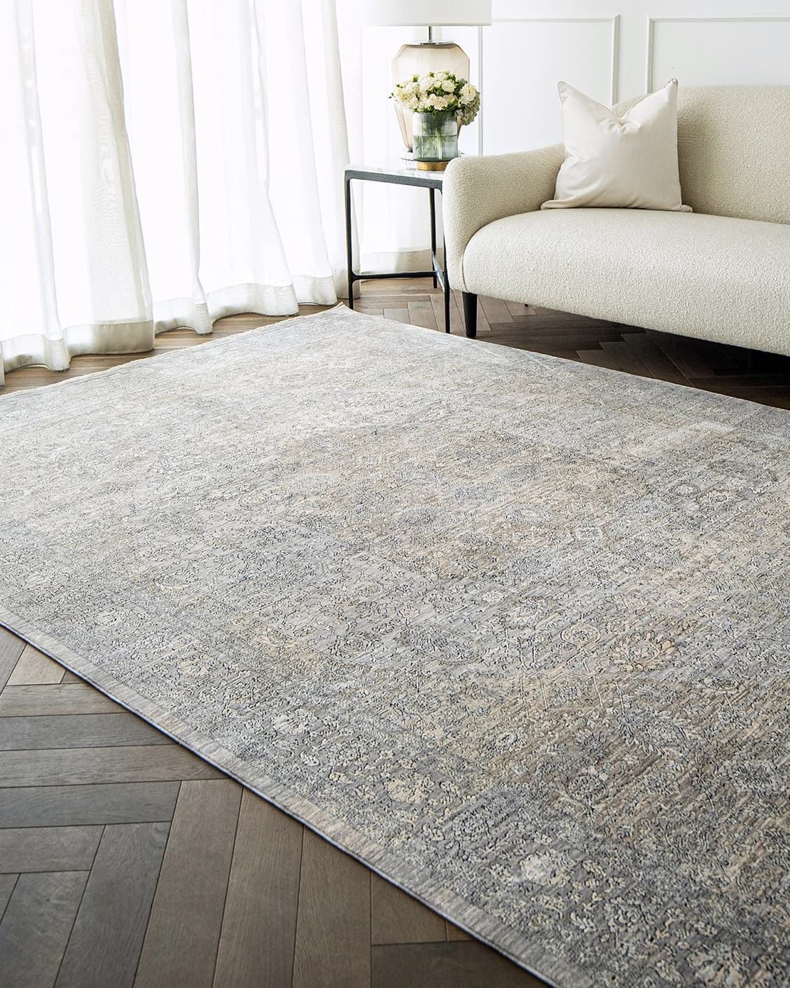Harper Ashton carpet in grey, shown in a lifestyle front view as image 5