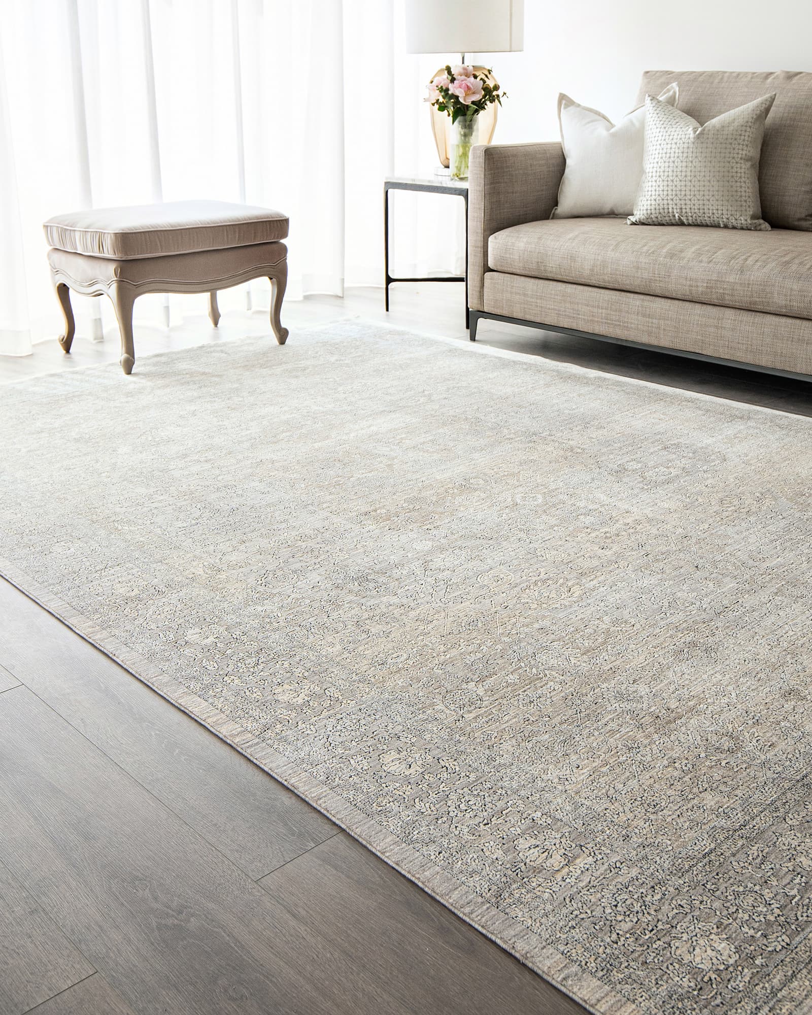 Harper Ashton carpet in grey, shown in a lifestyle left view as image 6