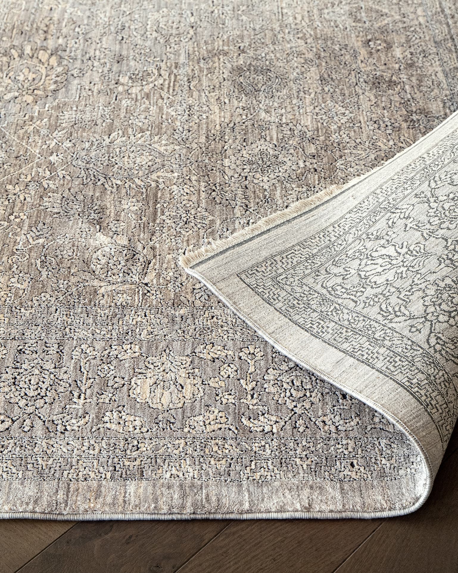 Harper Ashton carpet in grey, shown in a lifestyle top view as image 8