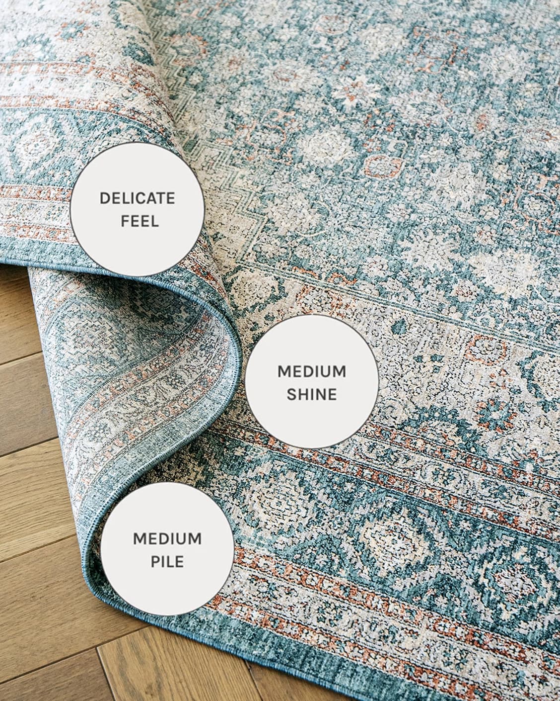 Harper Sky carpets in sky and blue, shown in a close-up as image 11