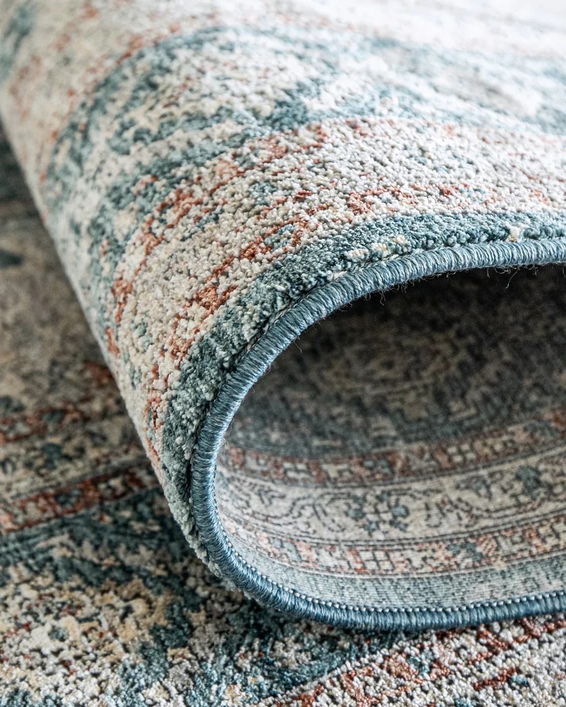 Harper Sky carpet in blue, shown in a product close-up as image 7