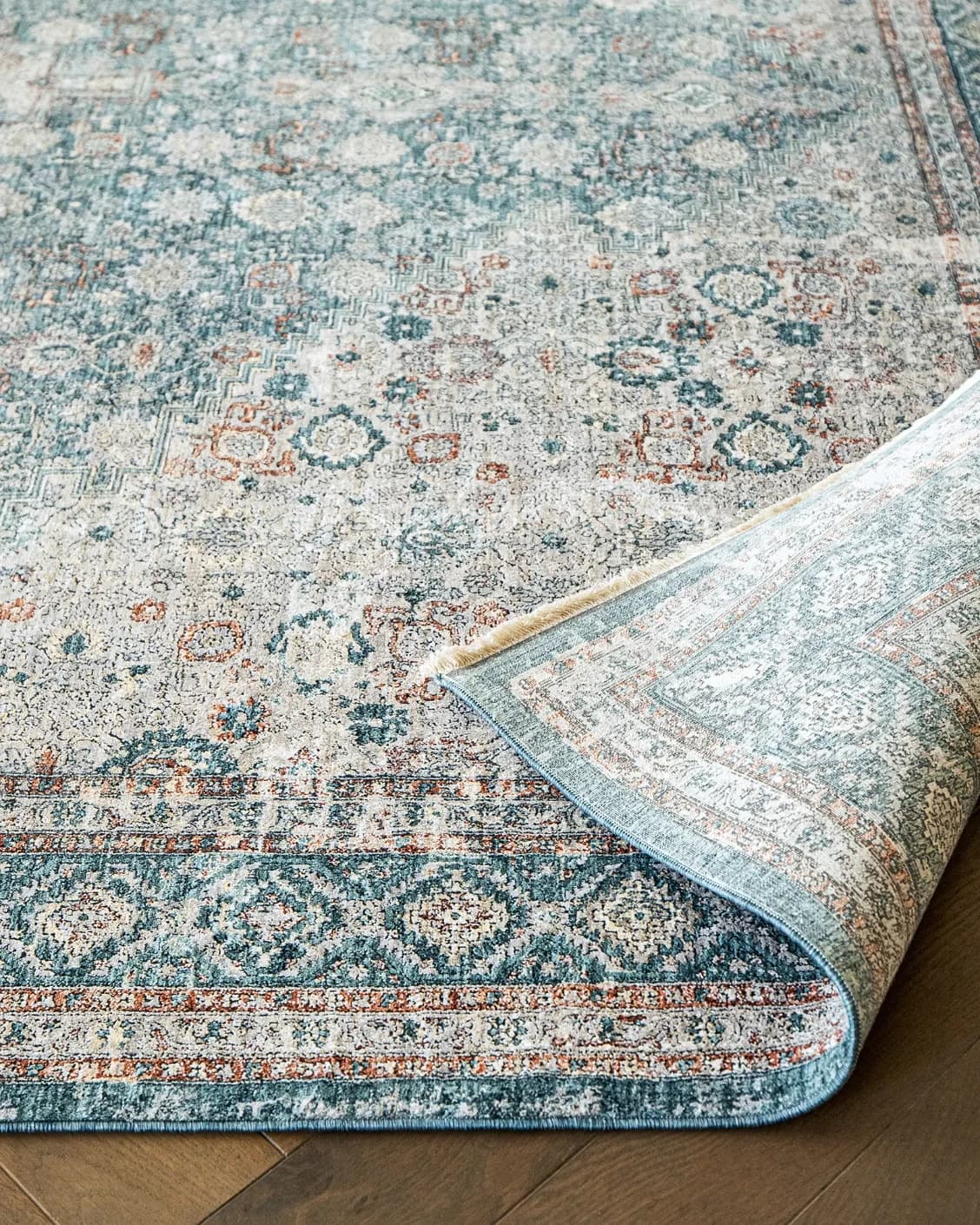 Harper Sky carpet in blue, shown in a product close-up as image 9