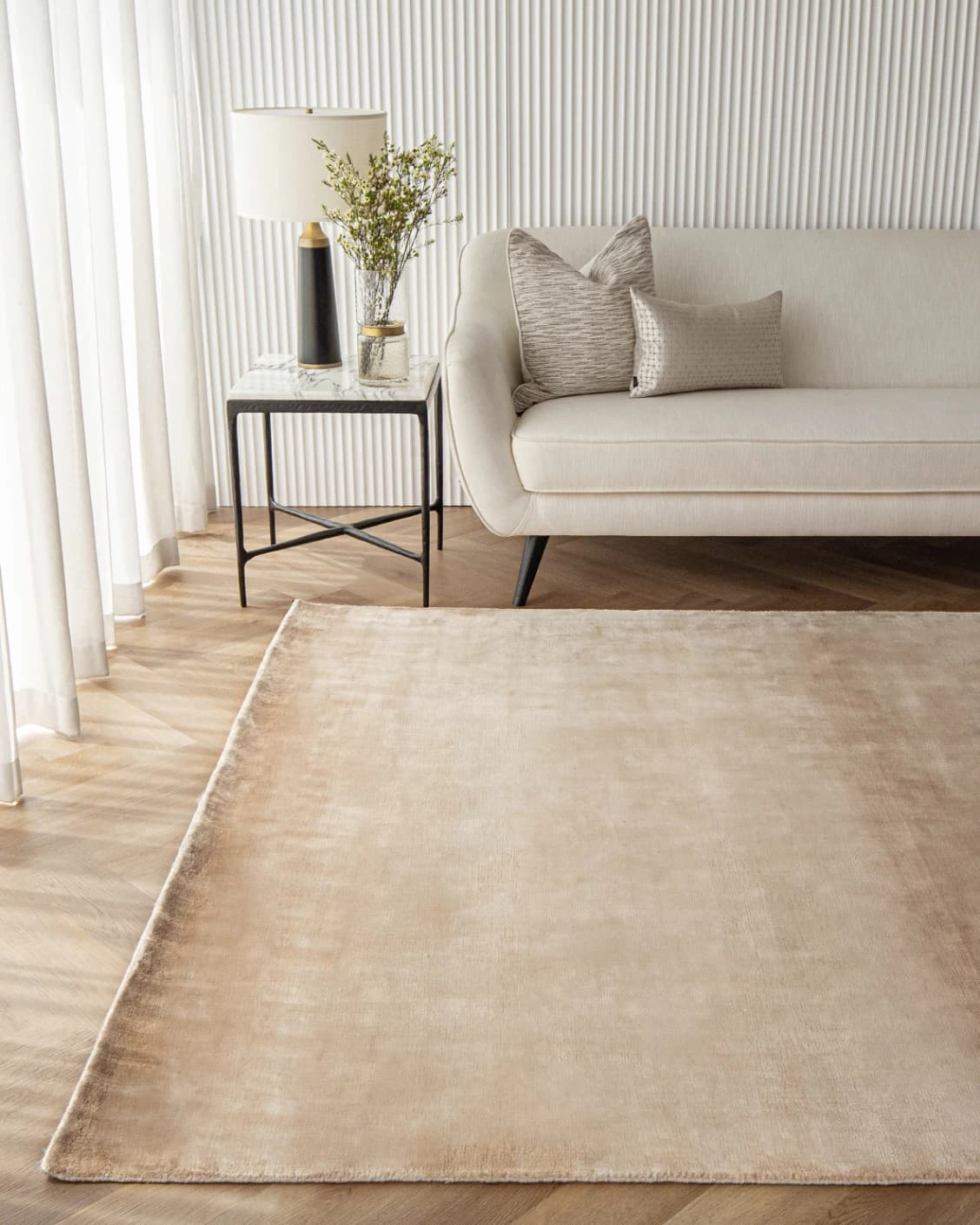 Hartman Sandy carpet in beige, shown in a lifestyle front view as image 4