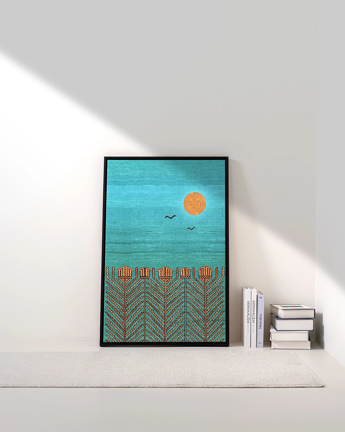 Harvest canvas in blue, shown in a lifestyle front view as image 2
