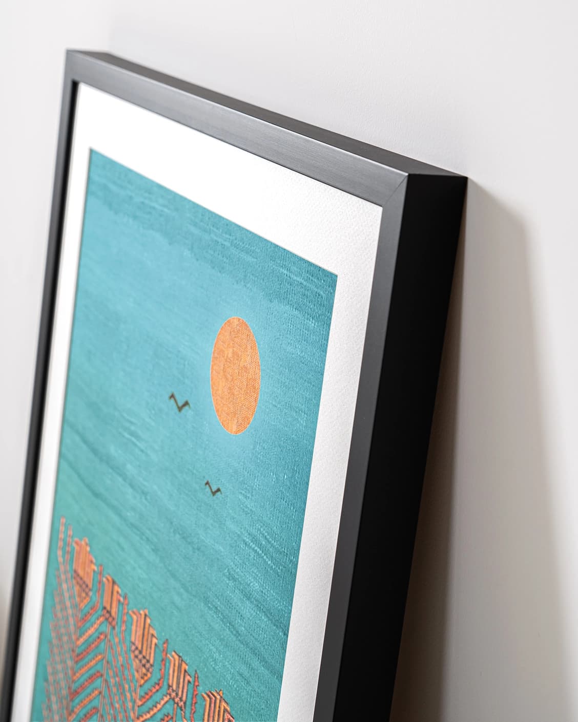 Harvest fine art print in blue, shown in a lifestyle close-up view as image 6