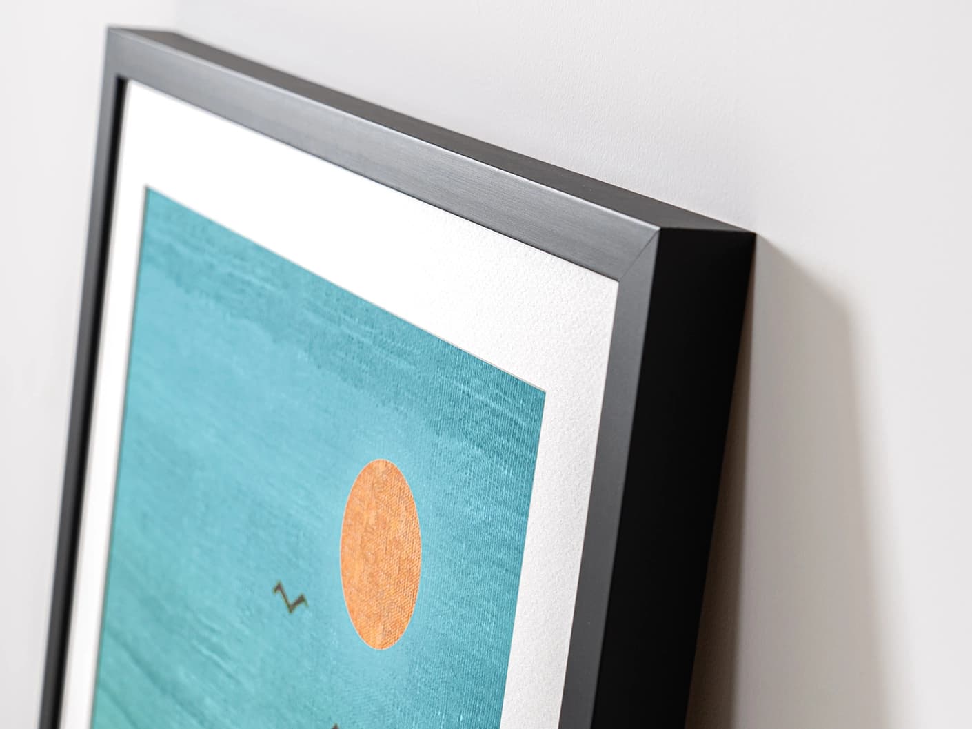 Harvest fine art print in blue, shown in a lifestyle close-up view as image 1