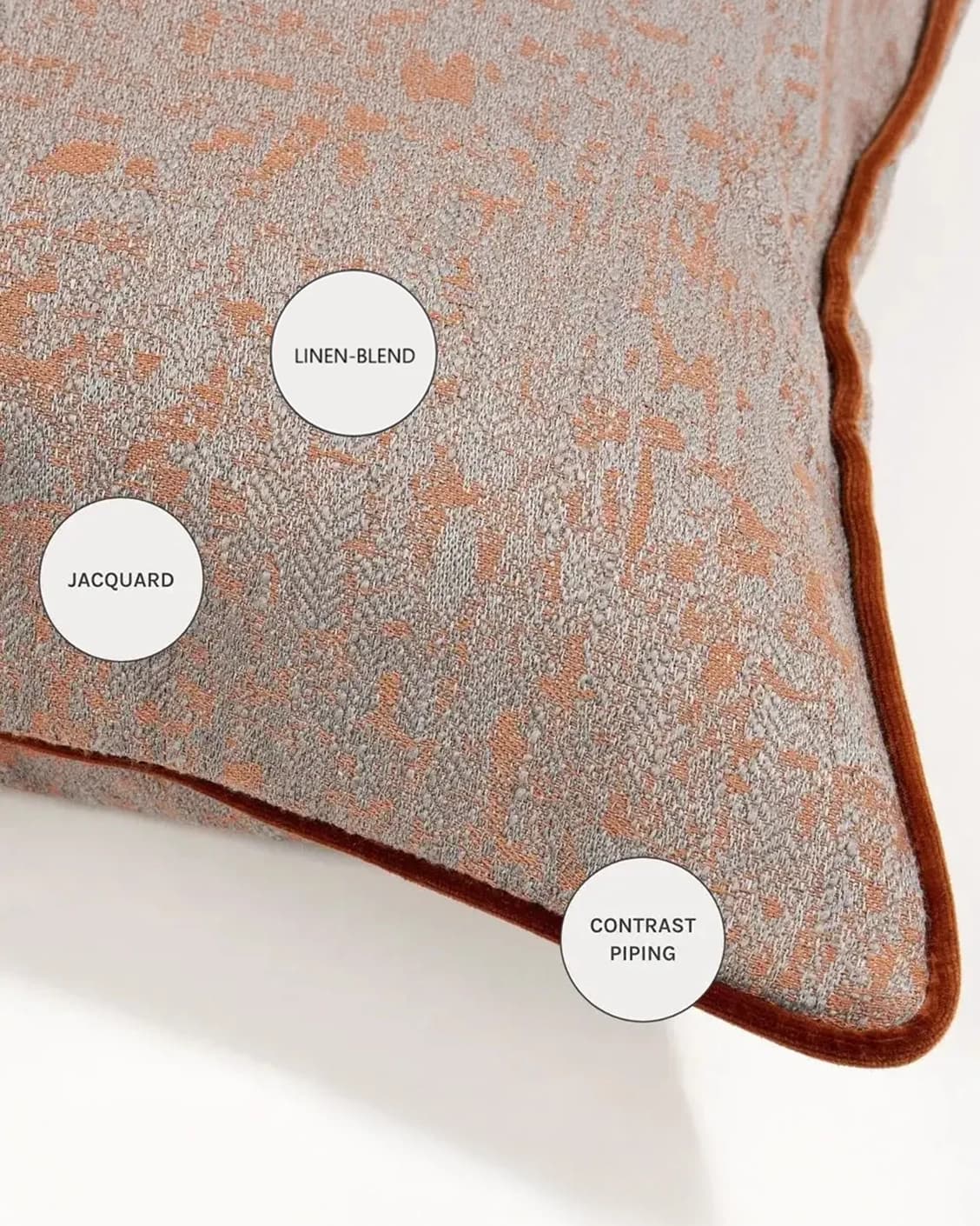 Hazel Tangelo cushions in tangelo, orange and red, shown in a product close-up as image 12
