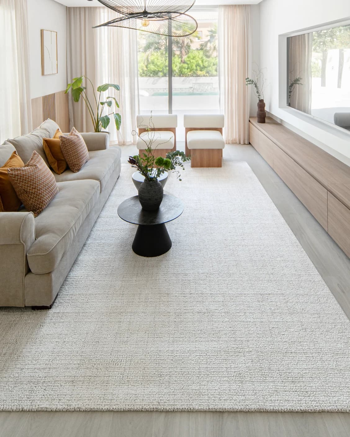 Henry Bianca carpet in ivory and pearl, shown in a lifestyle front view as image 4