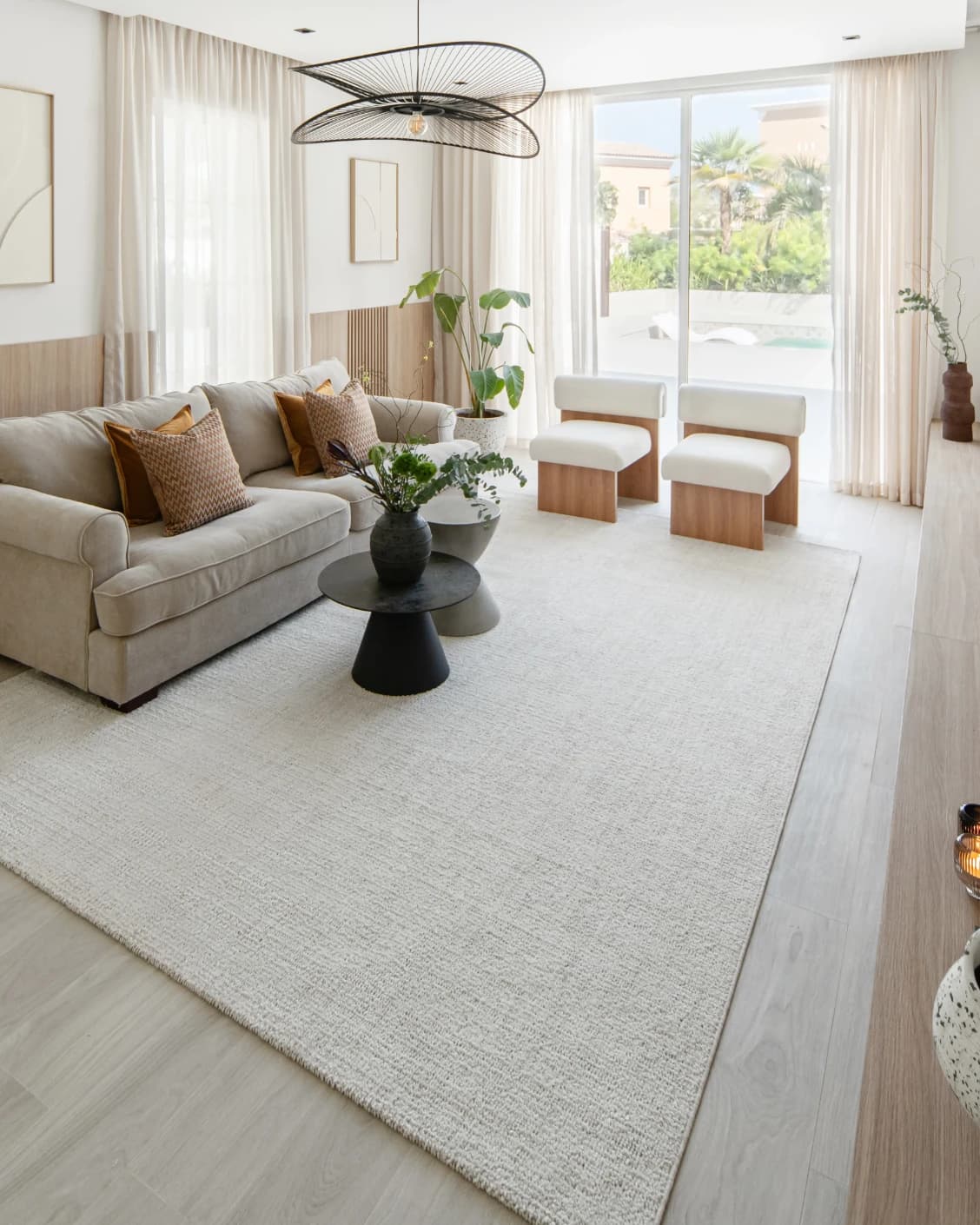 Henry Bianca carpet in ivory and pearl, shown in a lifestyle front view as image 5