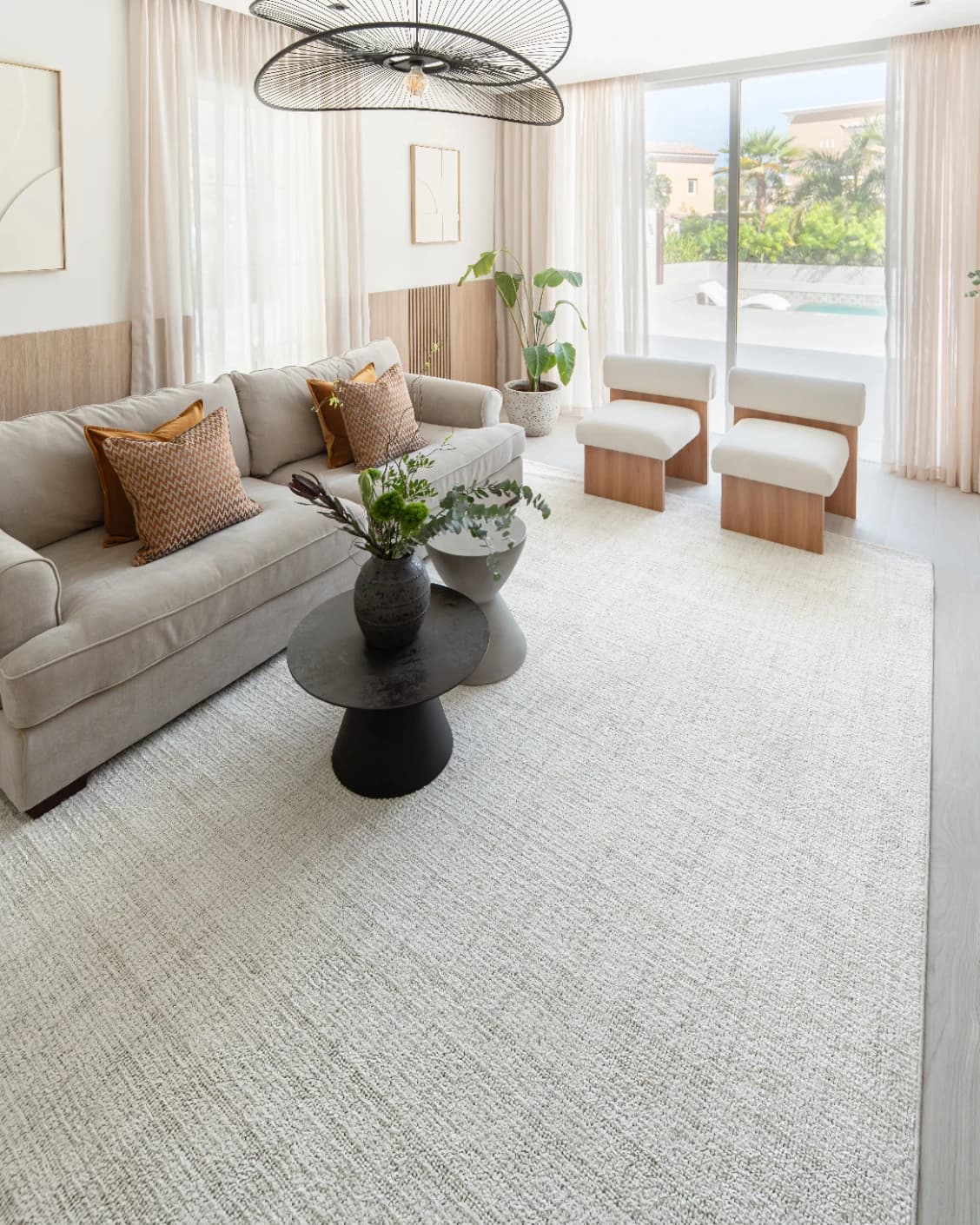 Henry Bianca carpet in ivory and pearl, shown in a lifestyle left view as image 6