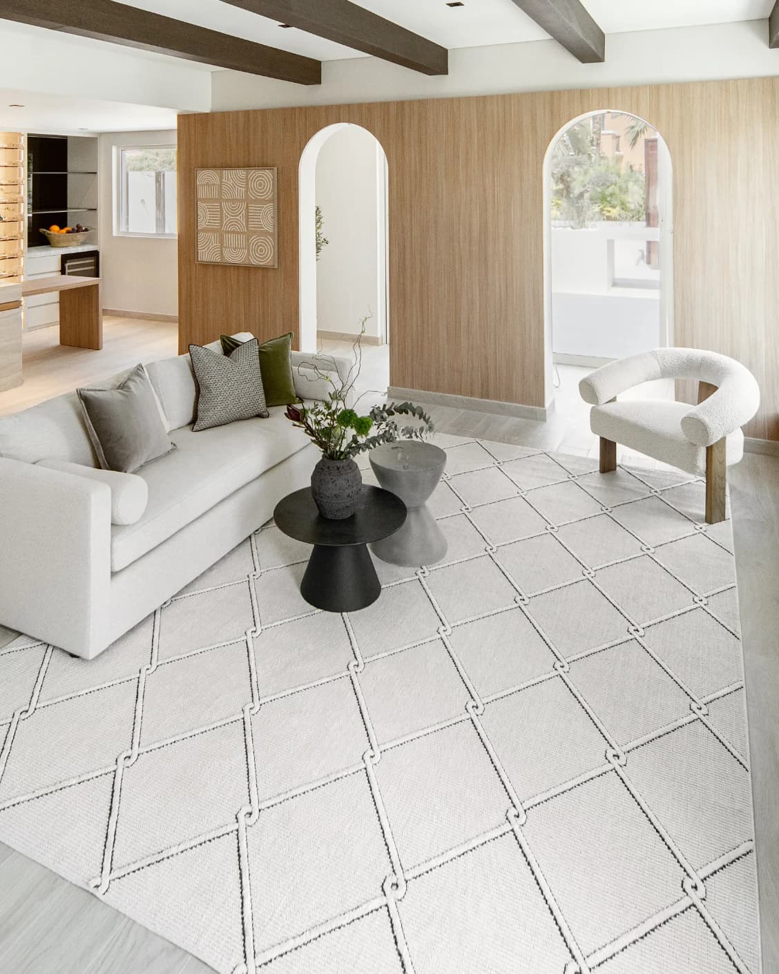 Henry Dusty carpet in ivory and charcoal, shown in a lifestyle right view as image 8