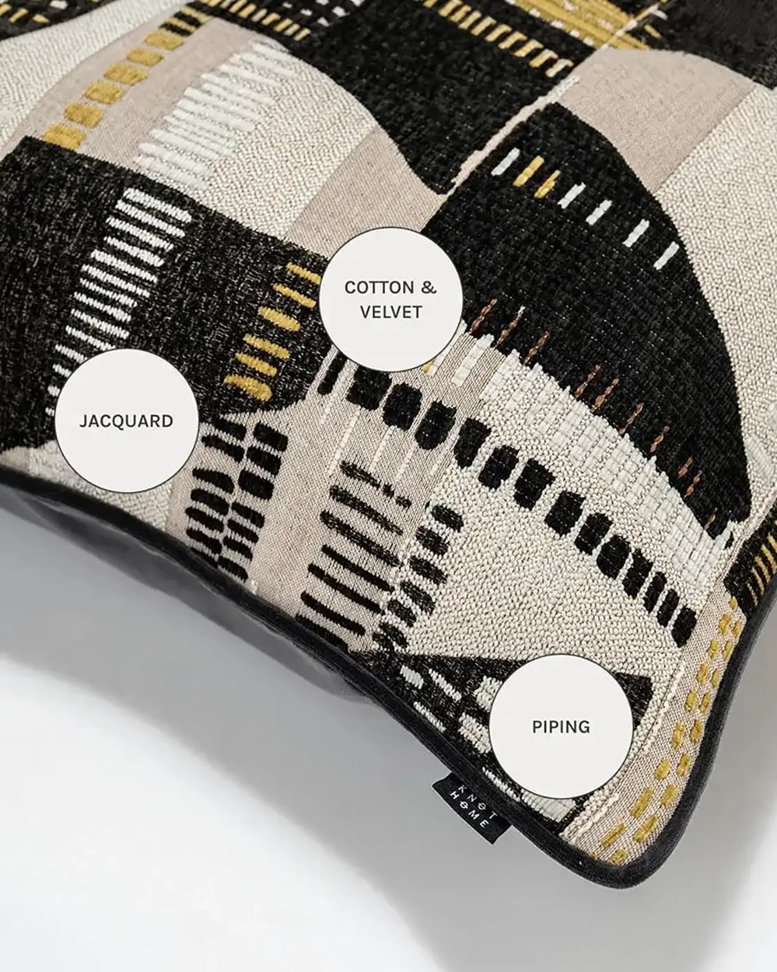 Hilda Steele cushions in black and beige, shown in a product close-up as image 10