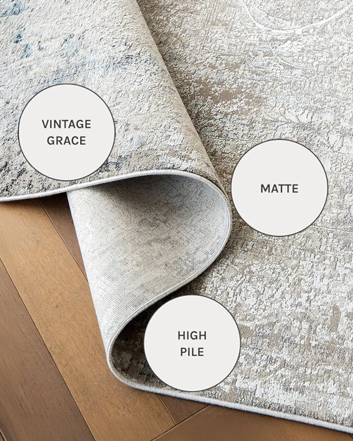 Jacob Alba carpets in grey, shown in a close-up as image 15