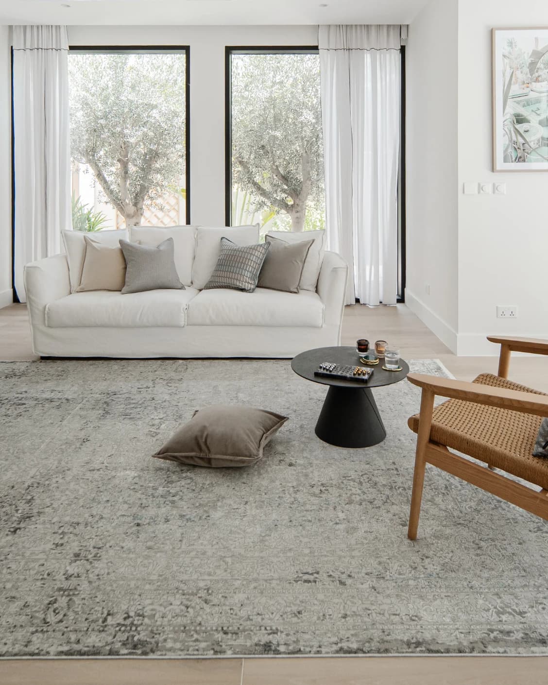 Jacob Alba carpet in grey, shown in a lifestyle front view as image 4