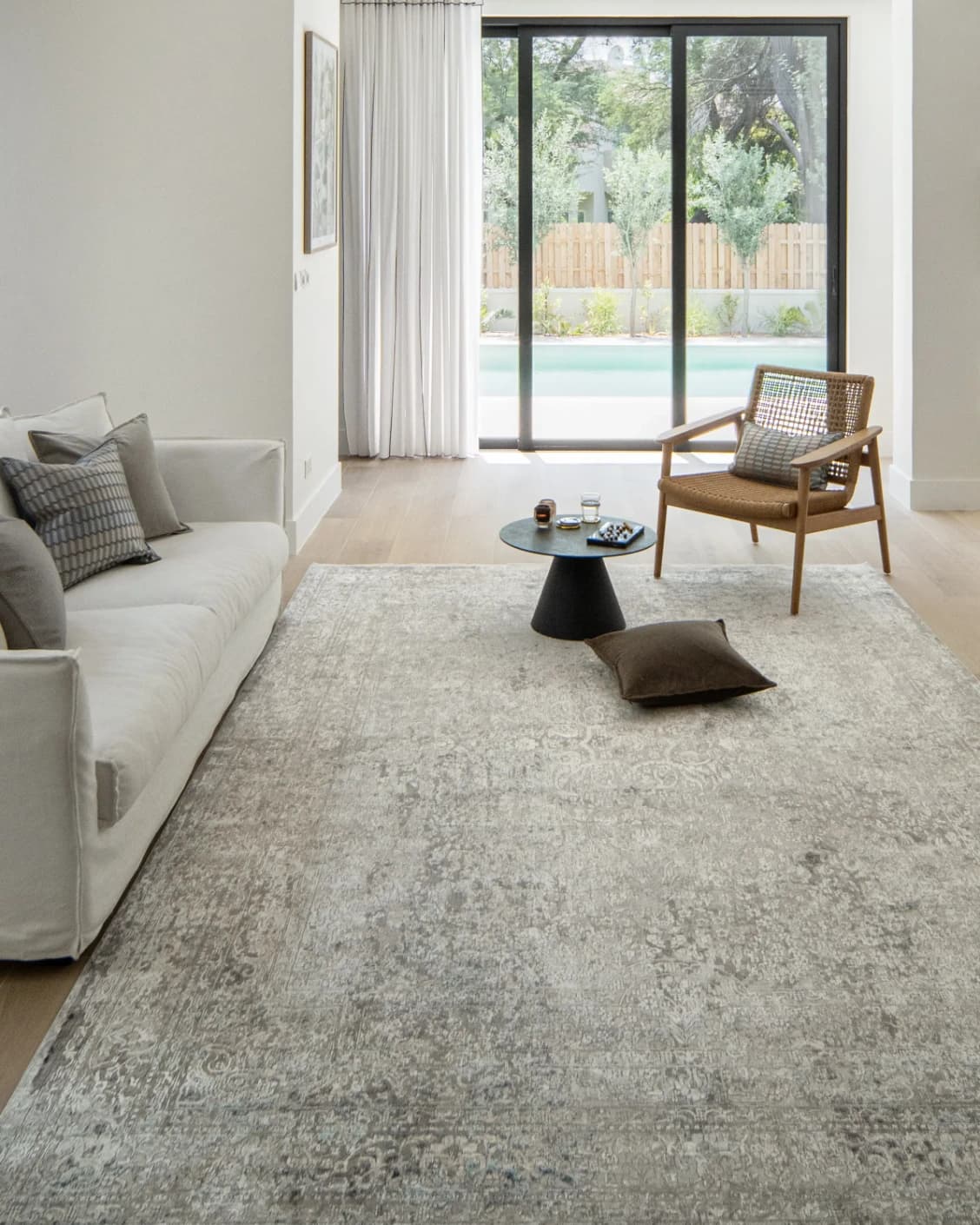 Jacob Alba carpet in grey, shown in a lifestyle front view as image 5