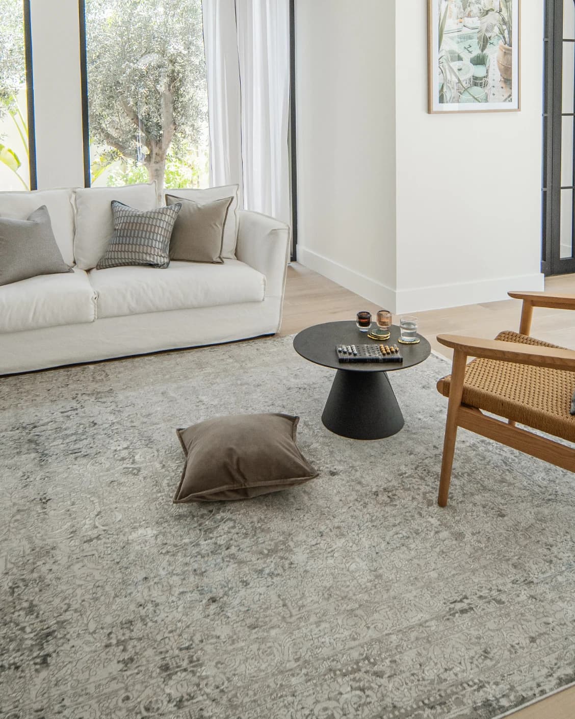 Jacob Alba carpet in grey, shown in a lifestyle right view as image 8