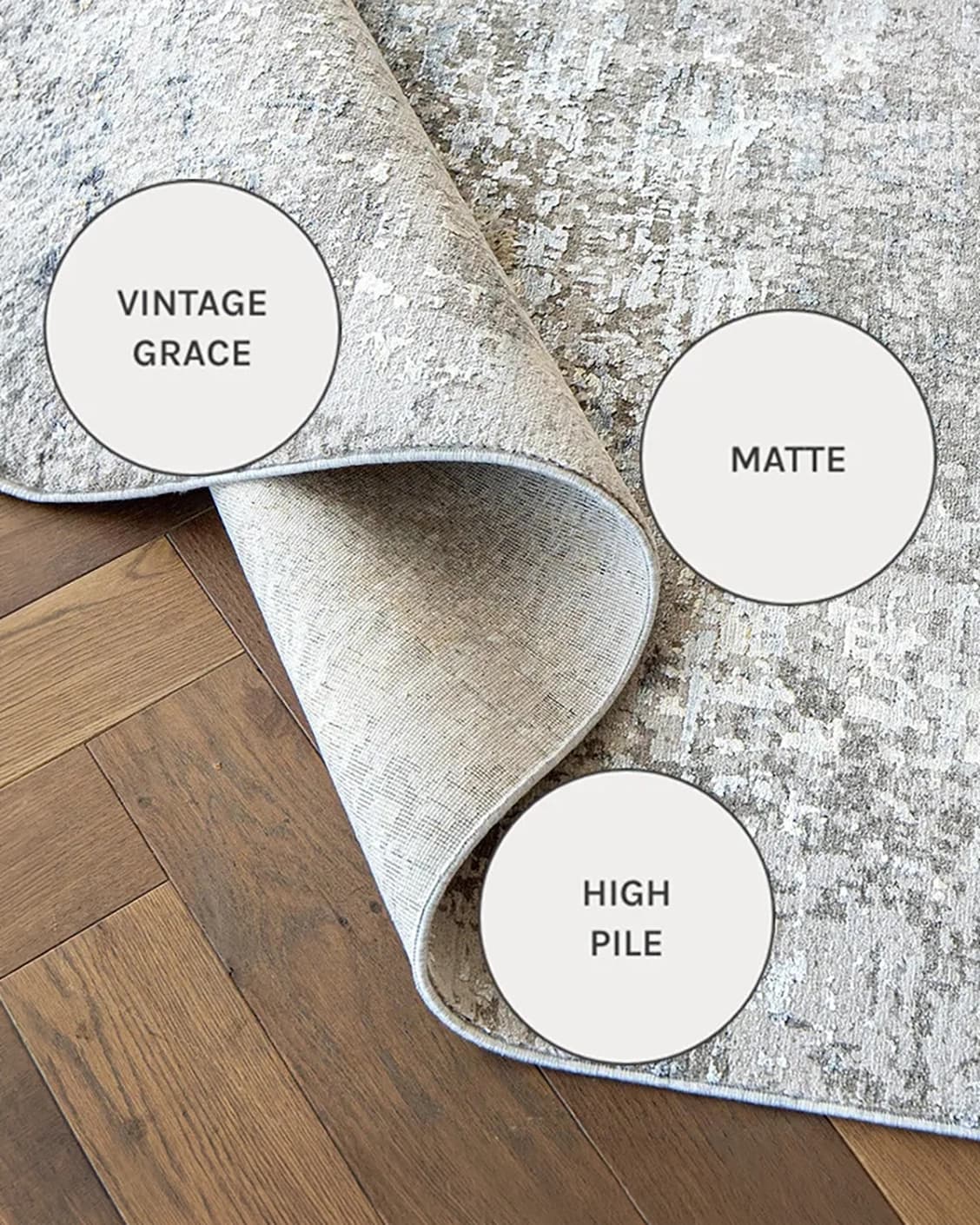 Jacob Ashton carpets in grey, silver and white, shown in a close-up as image 11