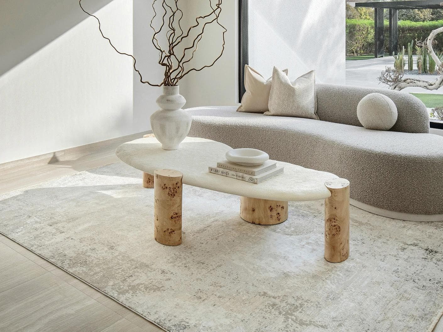 Jacob Ashton carpet in grey, silver and white, shown in a lifestyle right view as image 6