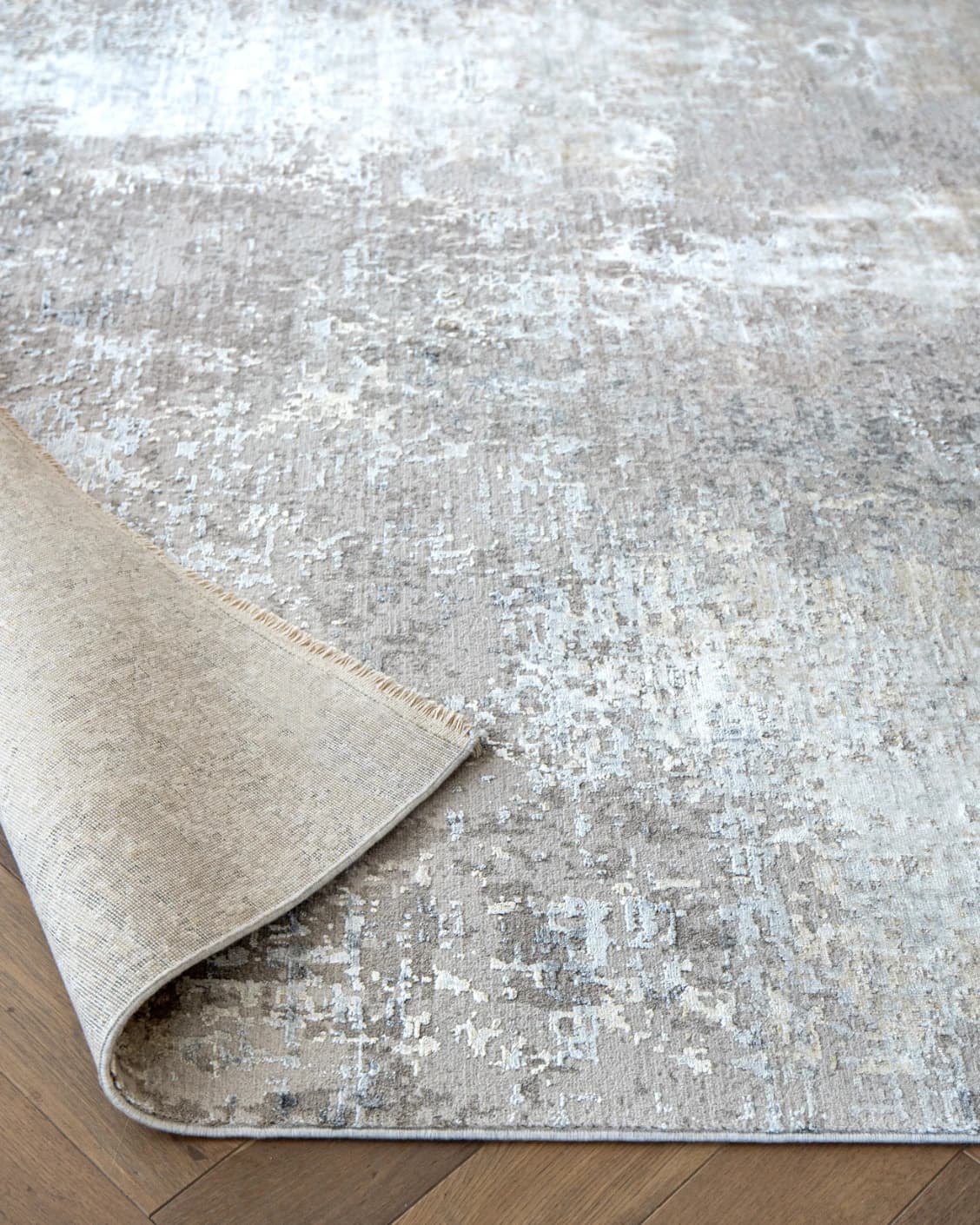 Jacob Ashton carpet in grey, silver and white, shown in a product close-up as image 8
