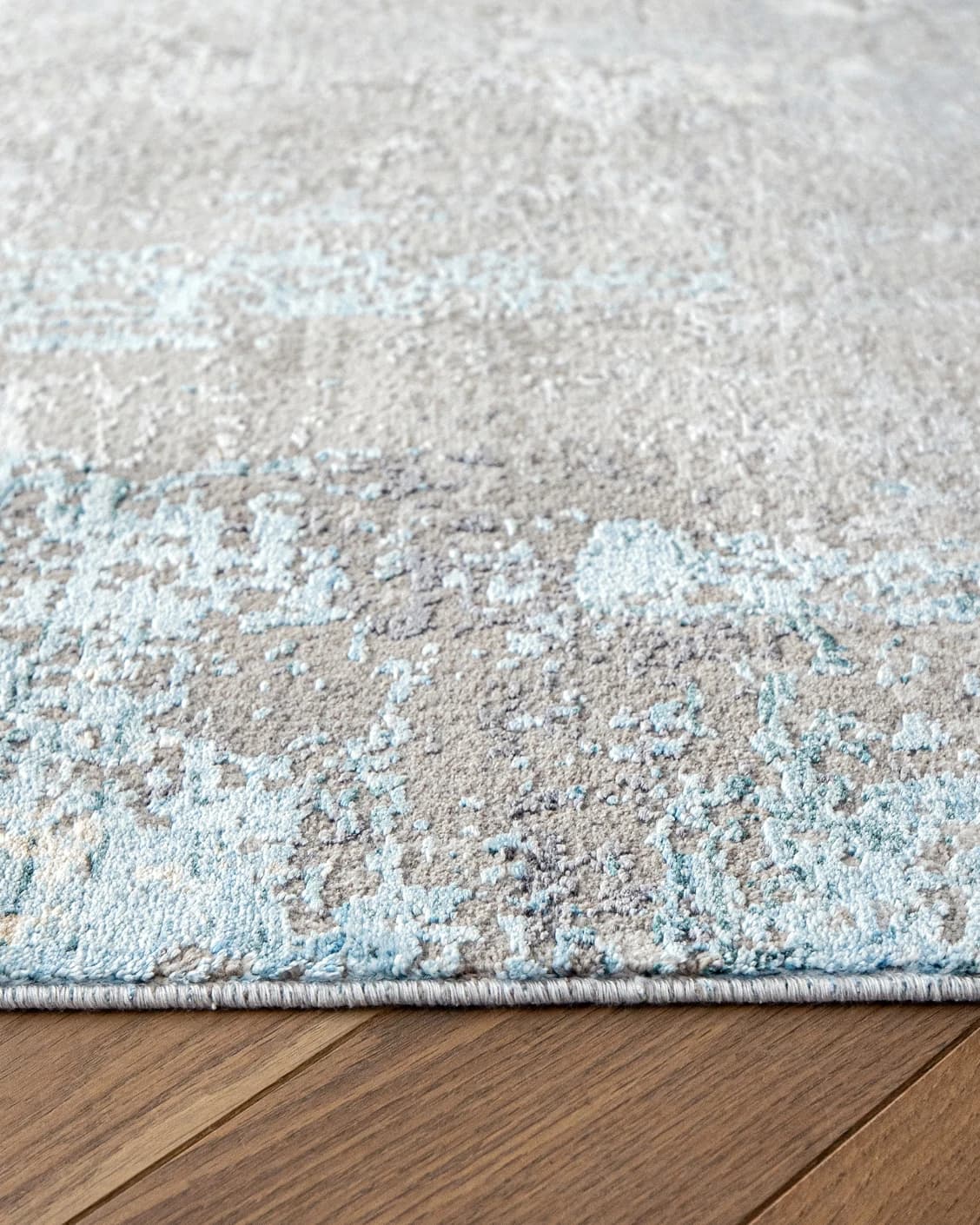 Jacob Azure carpet in grey and blue, shown in a product close-up as image 12