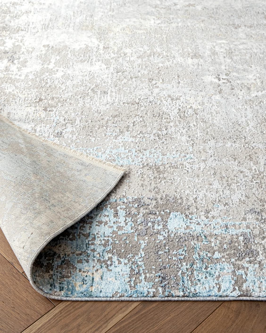 Jacob Azure carpet in grey and blue, shown in a product close-up as image 13
