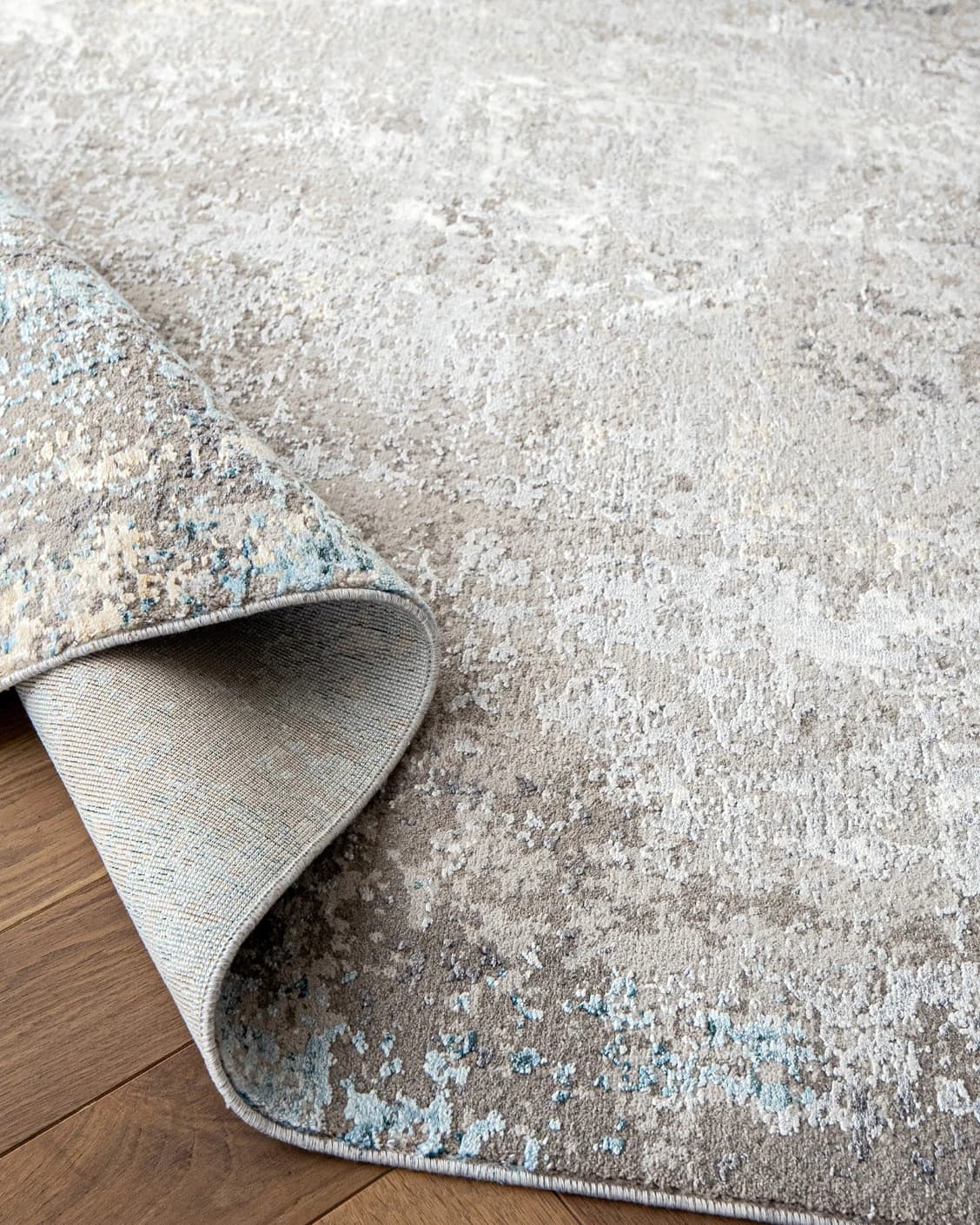 Jacob Azure carpet in grey and blue, shown in a product close-up as image 14