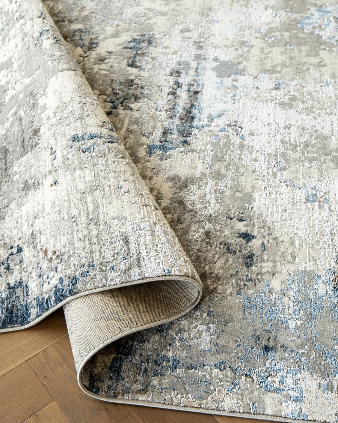 Jacob Sky carpet in blue and grey, shown in a product close-up as image 10