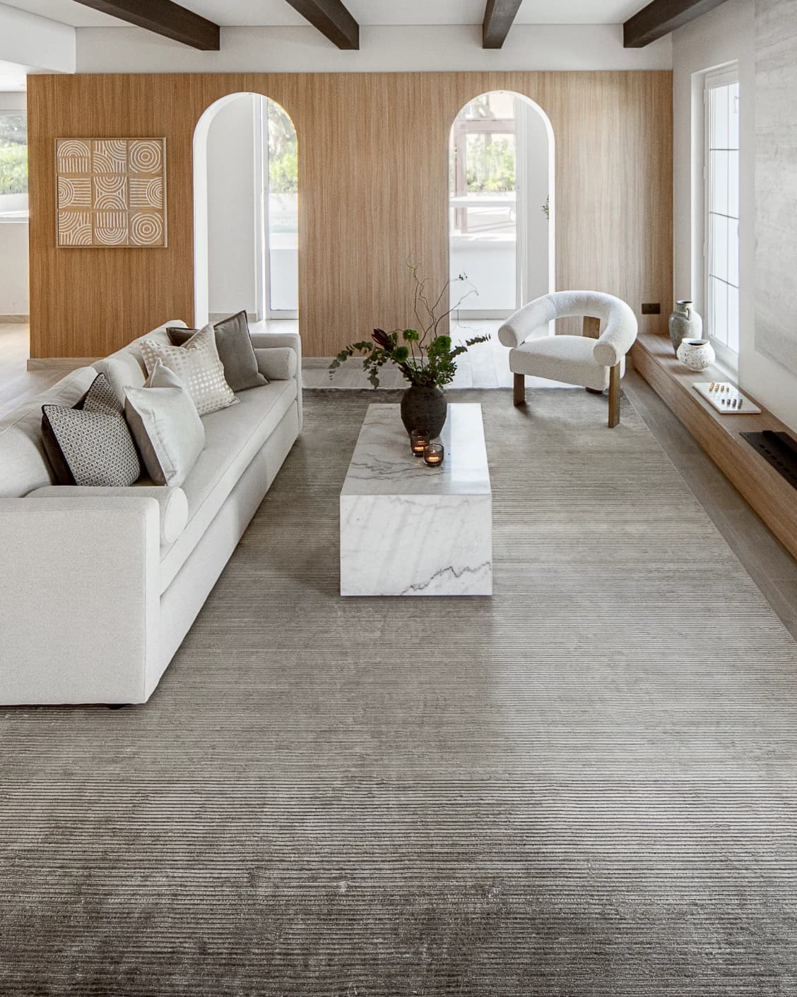 Jade Ashton carpet in grey, shown in a lifestyle front view as image 4