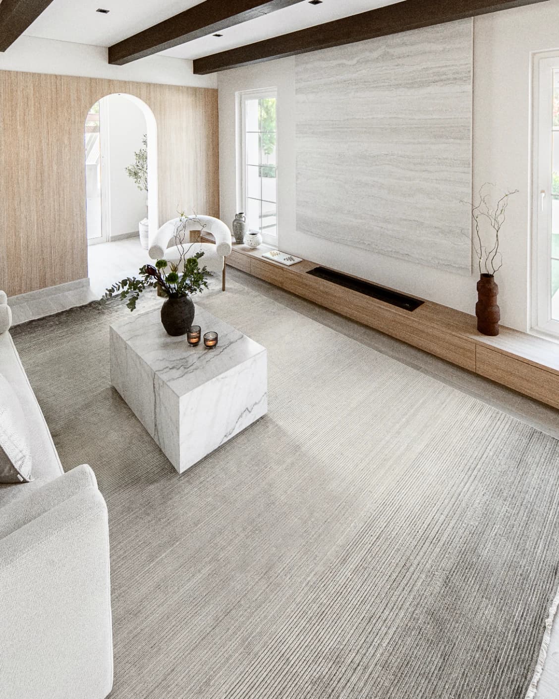 Jade Ashton carpet in grey, shown in a lifestyle left view as image 5