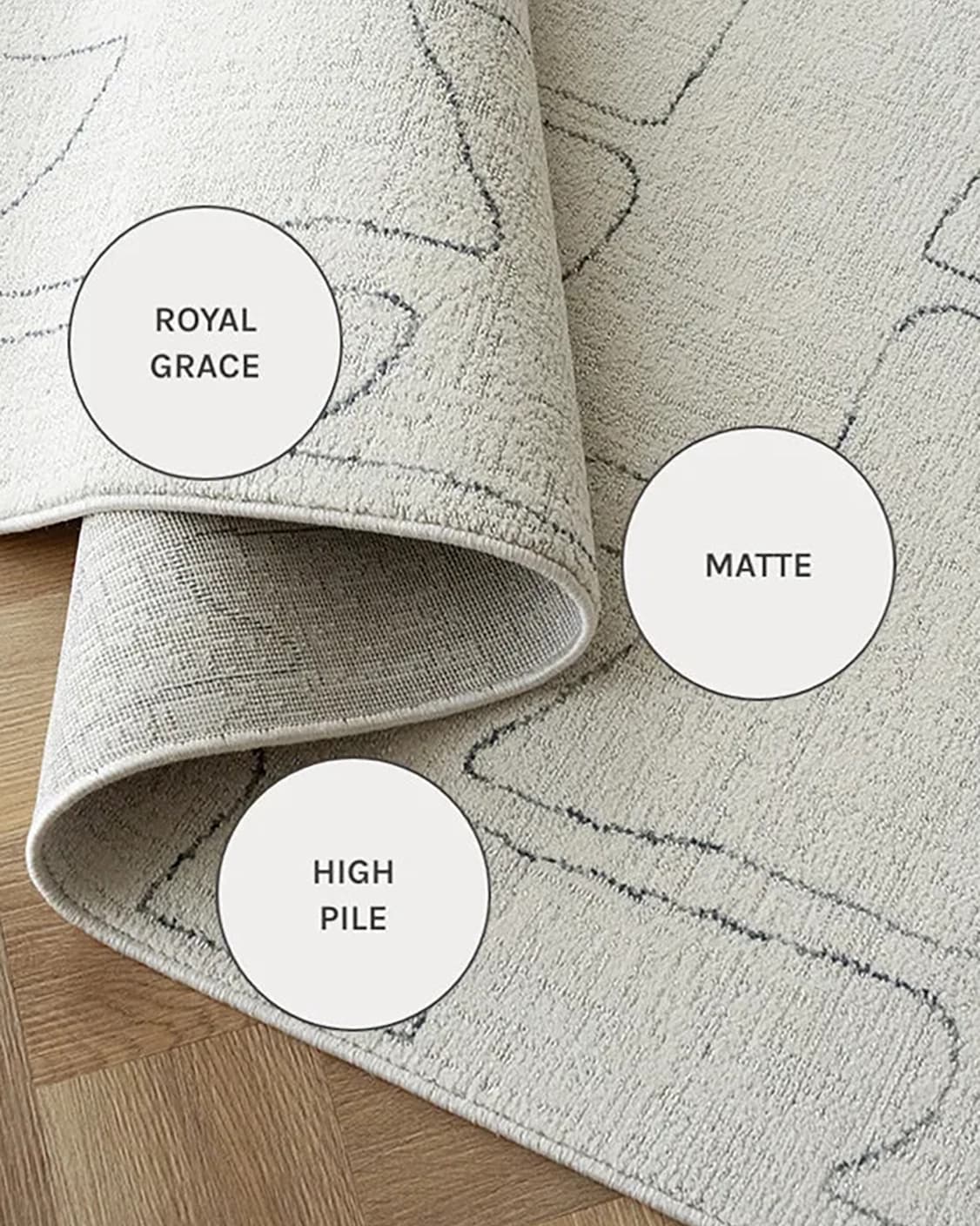 Jaxon Bianca carpets in ivory and charcoal, shown in a close-up as image 13