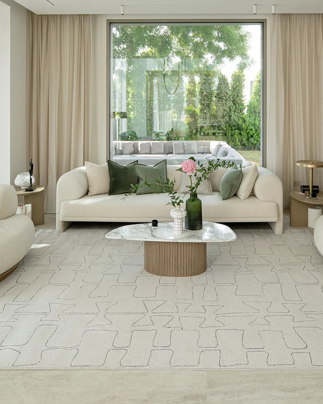Jaxon Bianca carpet in ivory and charcoal, shown in a lifestyle front view as image 5