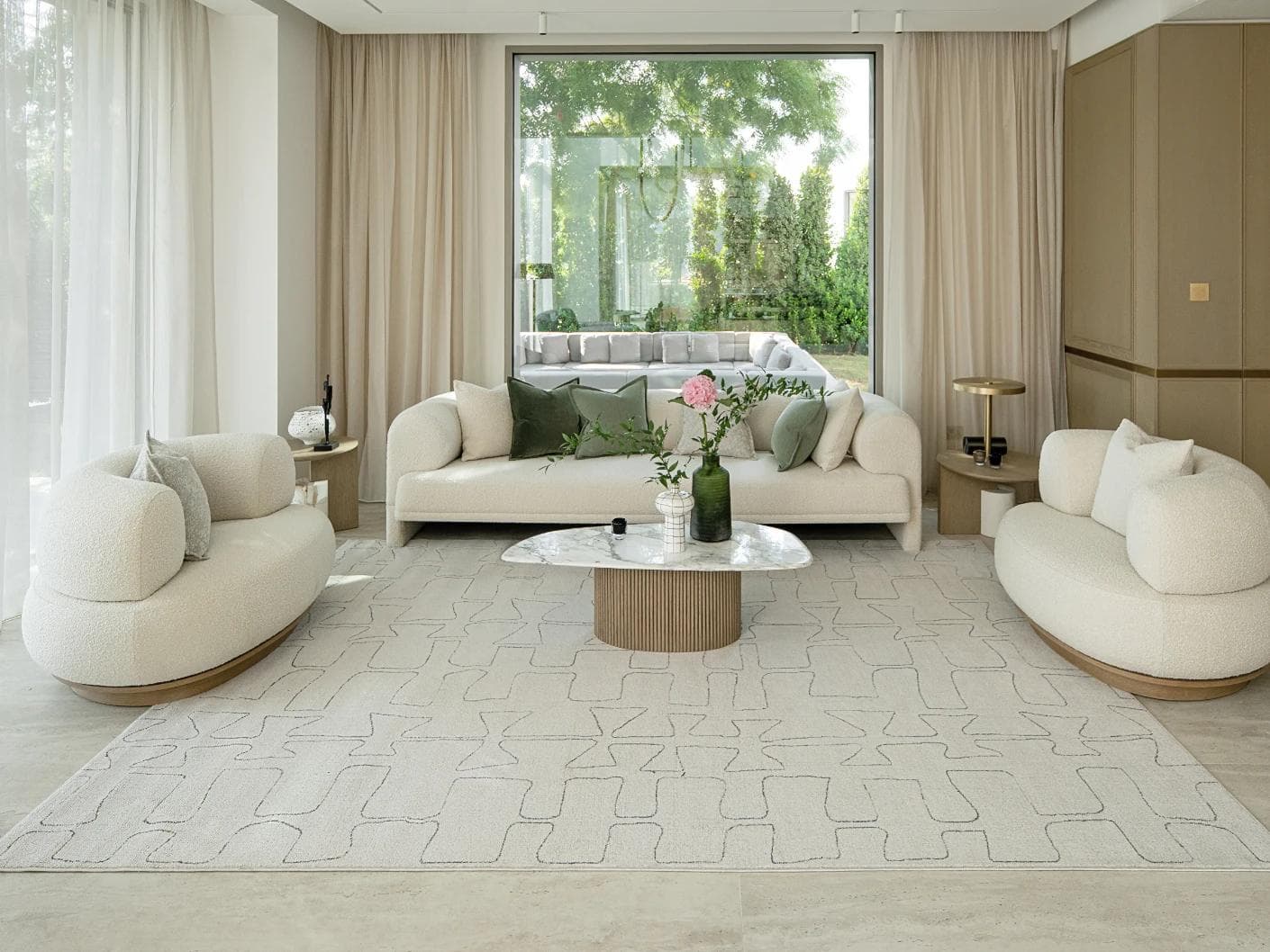 Jaxon Bianca carpet in ivory and charcoal, shown in a lifestyle front view as image 5