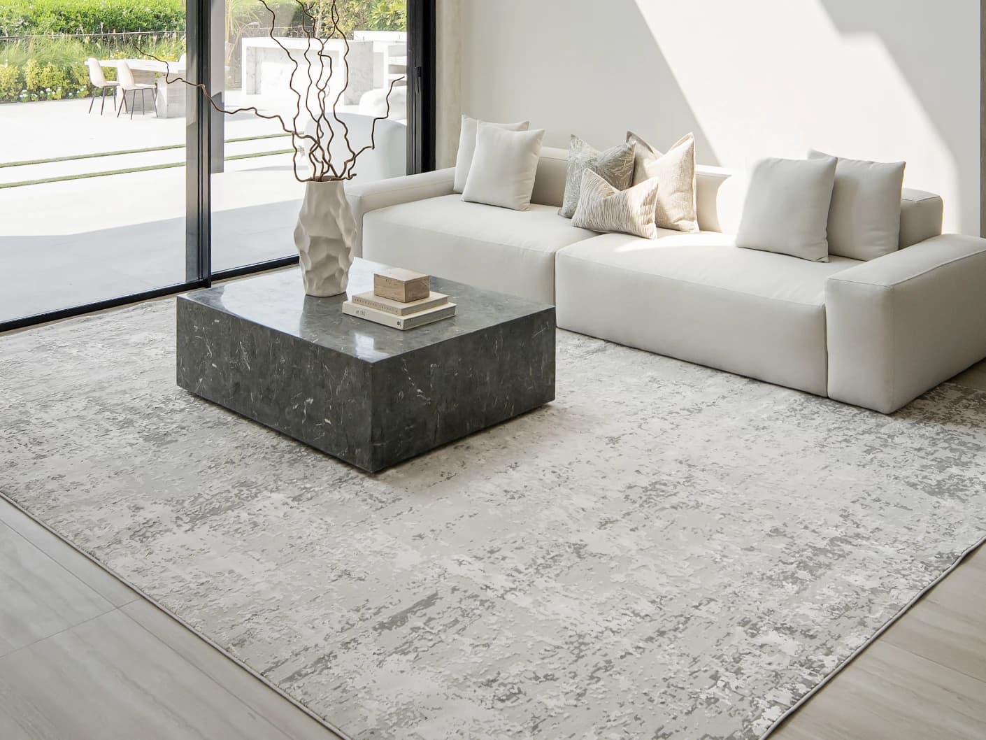 Jay Ashton carpets in grey, shown in a lifestyle right view as image 2