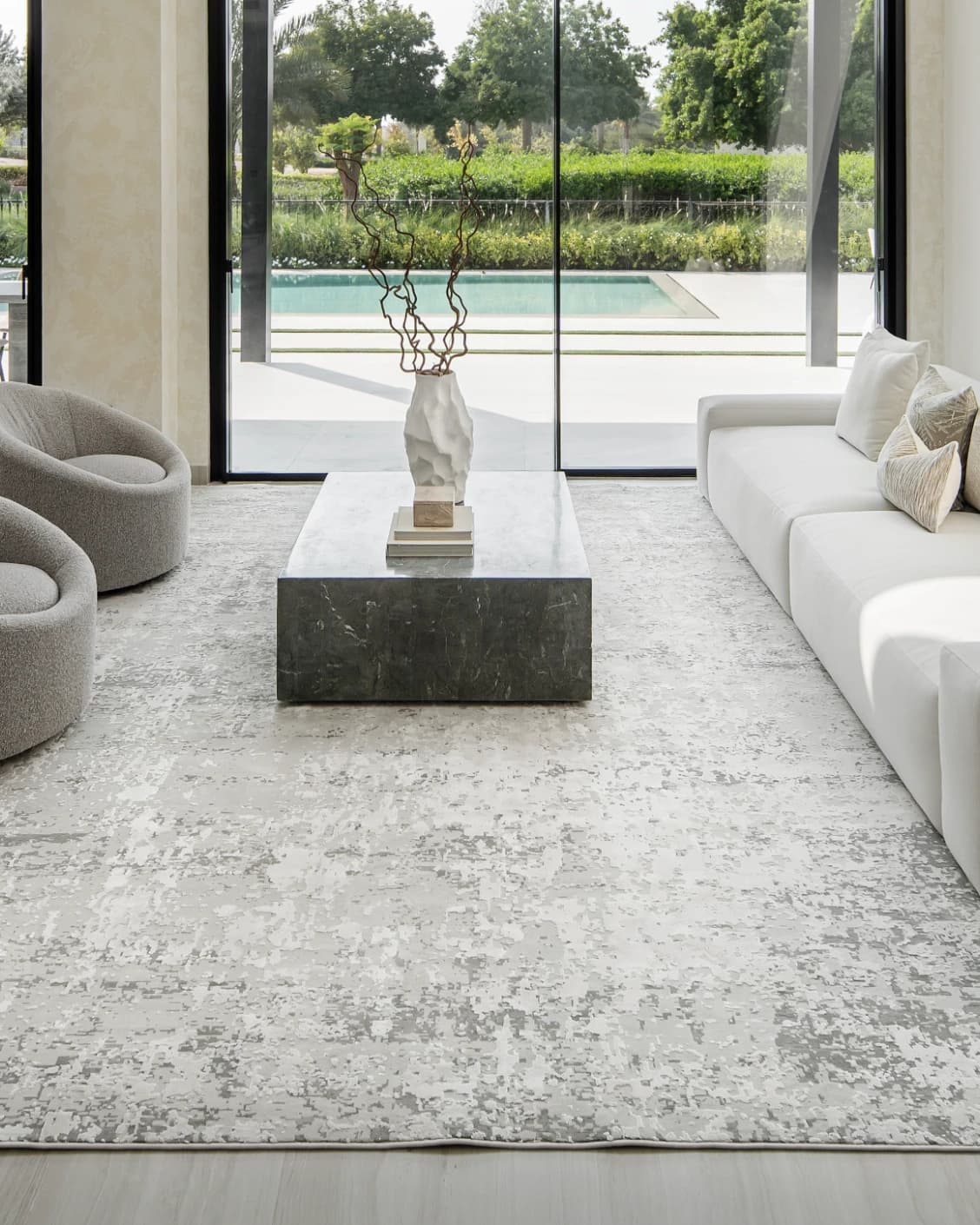 Jay Ashton carpet in grey, shown in a lifestyle front view as image 4