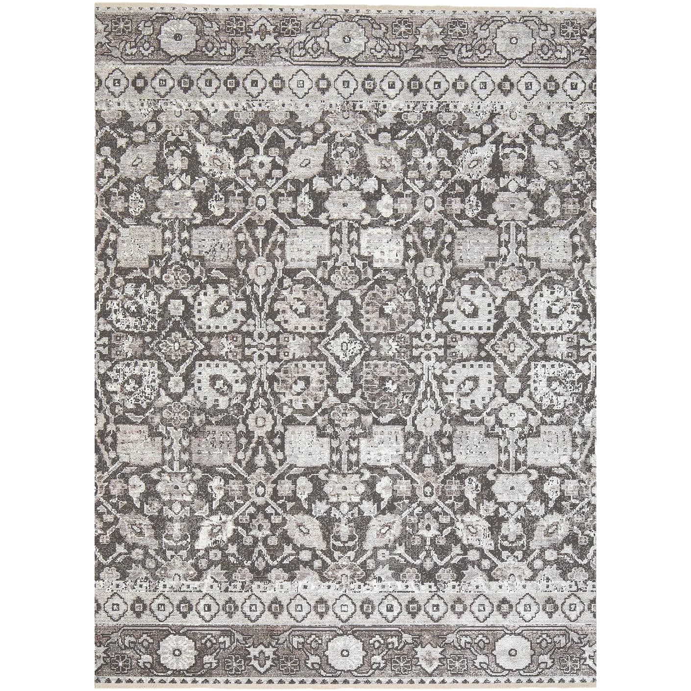 Jerik Ashton carpets in grey, shown in a product top view as image 1