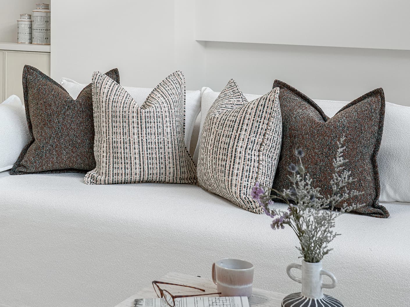 Joey Bundle bundle cushions, shown in a lifestyle front view
