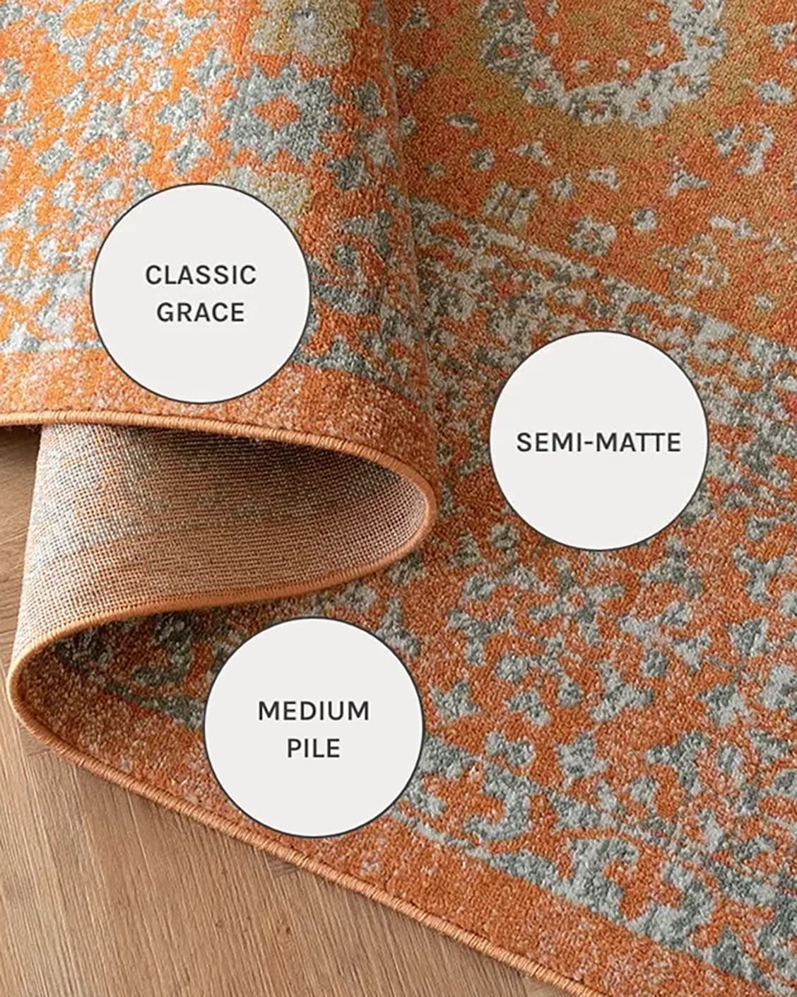 Julian Rust carpets in rust and orange, shown in a close-up as image 14