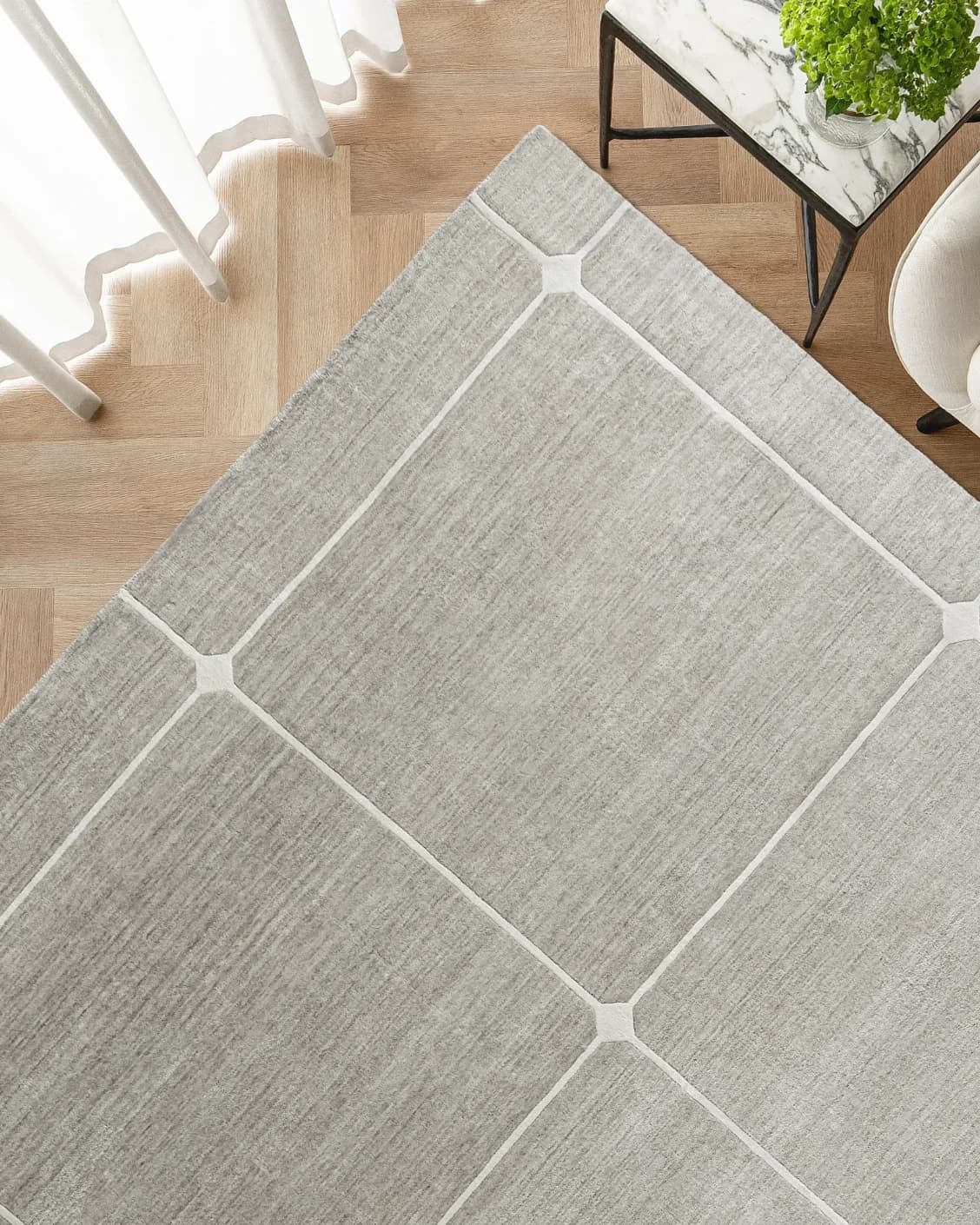 Justin Dune carpet in dune and grey, shown in a product top view as image 2