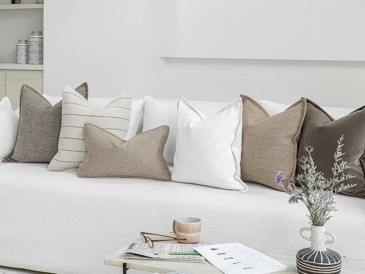 Kate Bundle bundle cushions, shown in a lifestyle front view