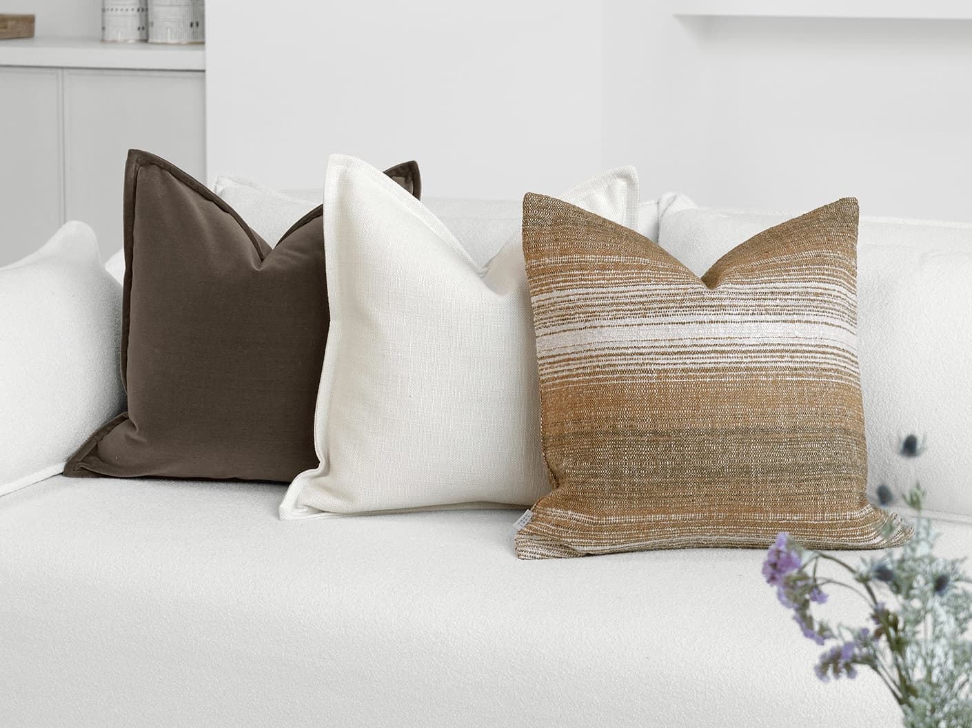 Kevin Bundle bundle cushions, shown in a lifestyle front view