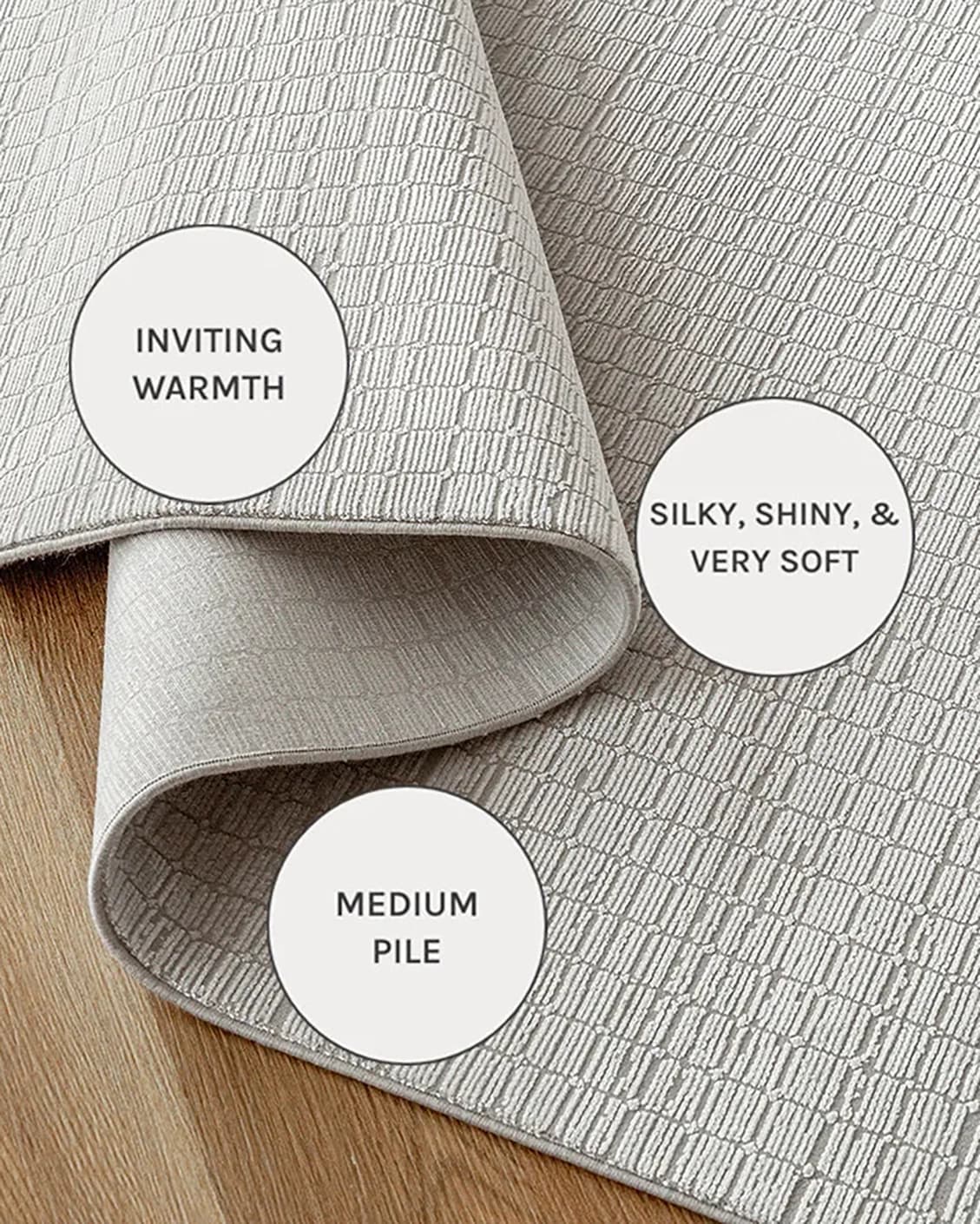Laino Alba carpets in ivory and grey, shown in a close-up as image 13