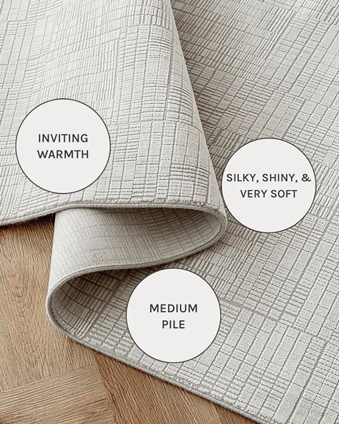 Laino Ashton carpets in ivory and grey, shown in a close-up as image 14