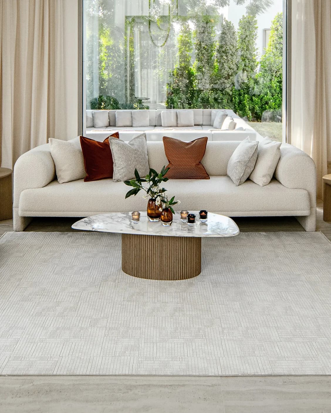 Laino Ashton carpet in ivory and grey, shown in a lifestyle front view as image 5