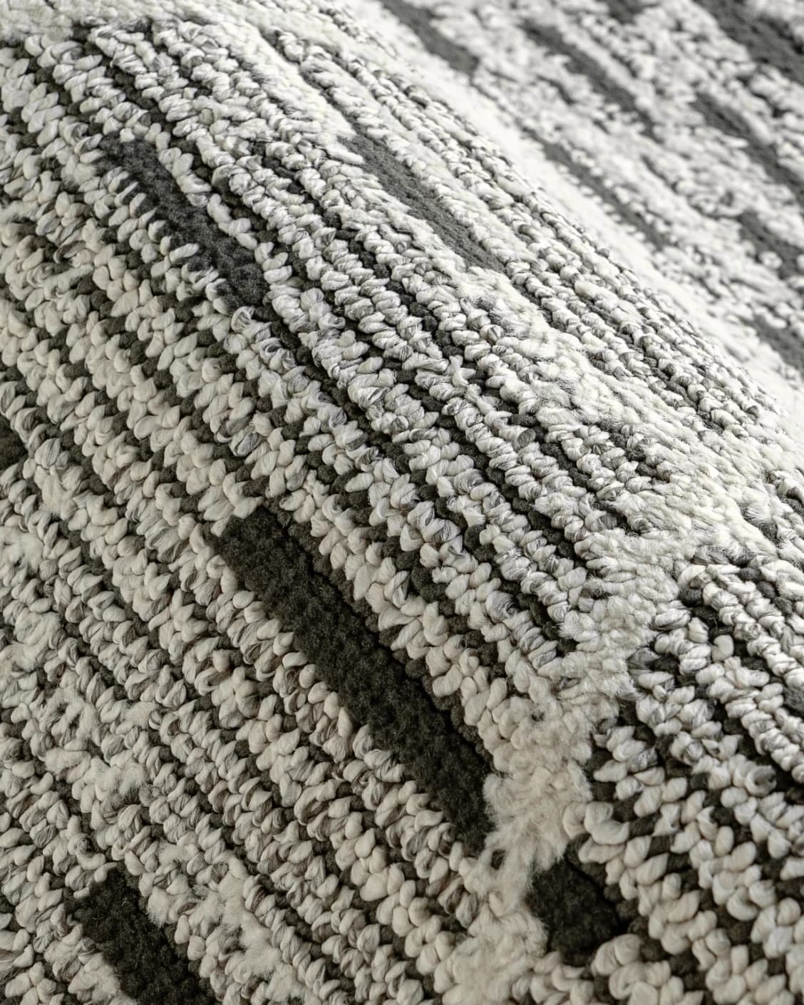 Leila Ebony carpet in charcoal and white, shown in a product close-up as image 13