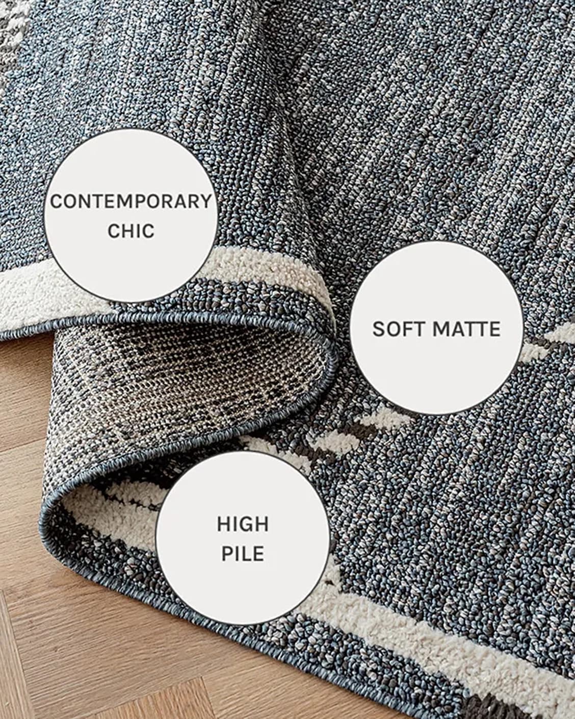 Leila Sky carpets in sky and blue, shown in a close-up as image 16