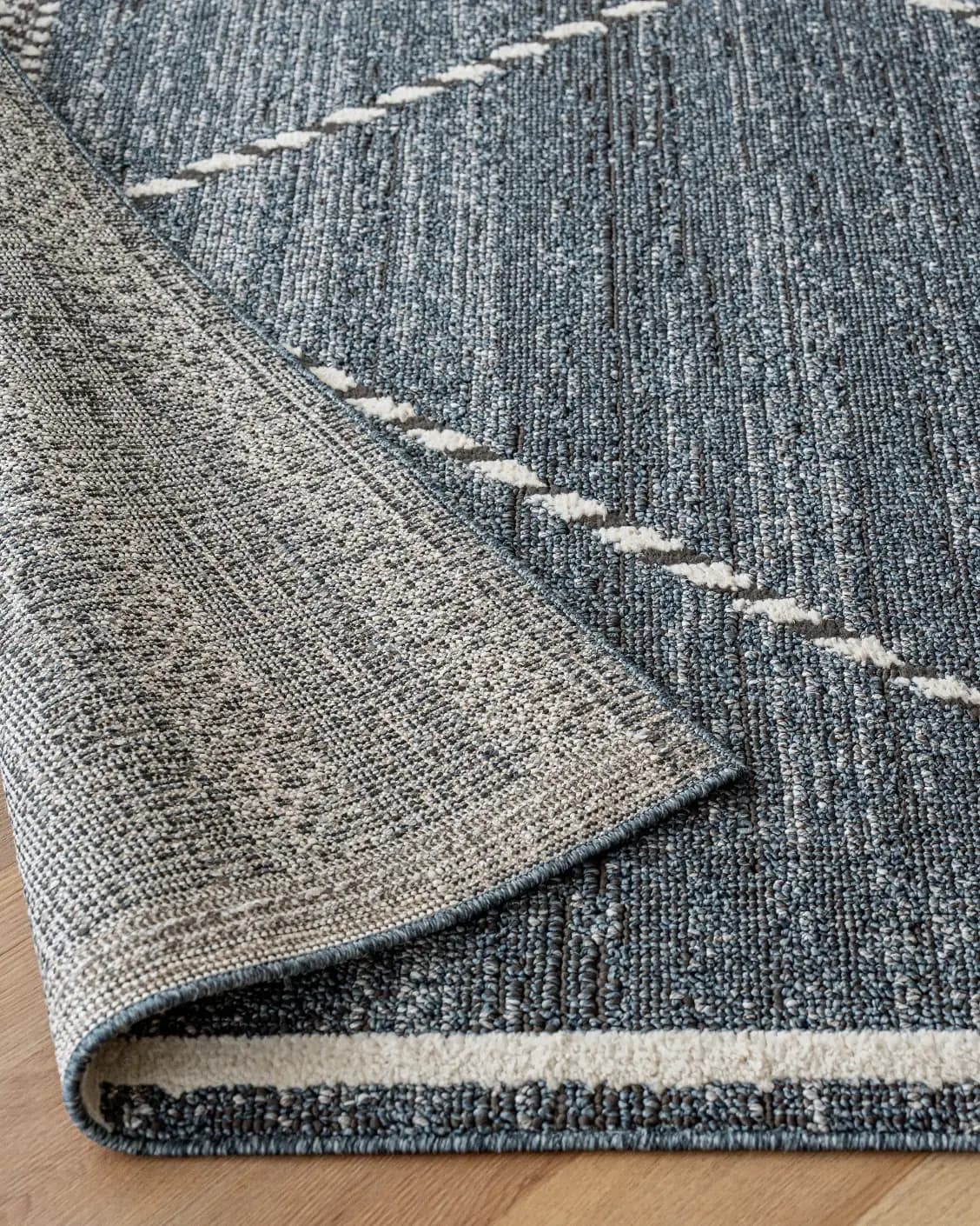 Leila Sky carpet in blue, shown in a product close-up as image 12